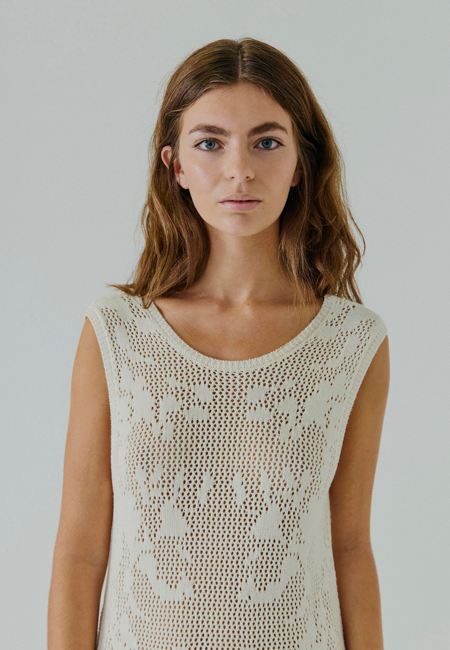NORR Majsa crochet knit dress Kjoler Off-white