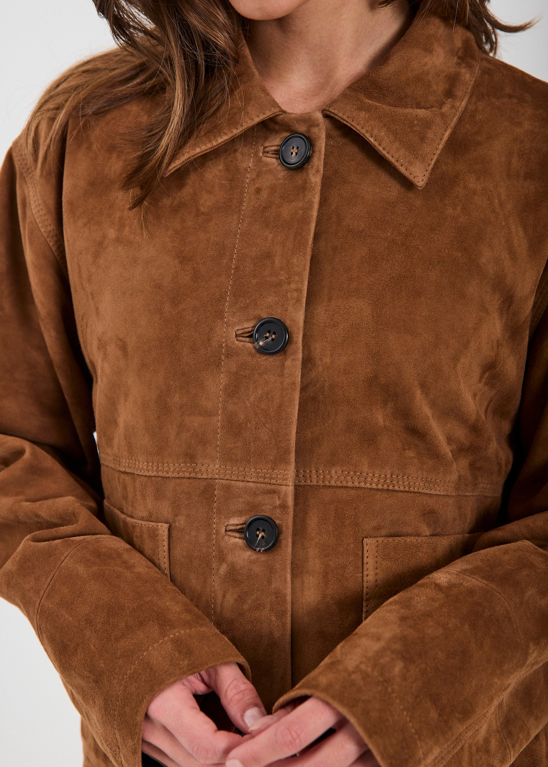 NORR Nathalia suede jacket Jakker Cognac