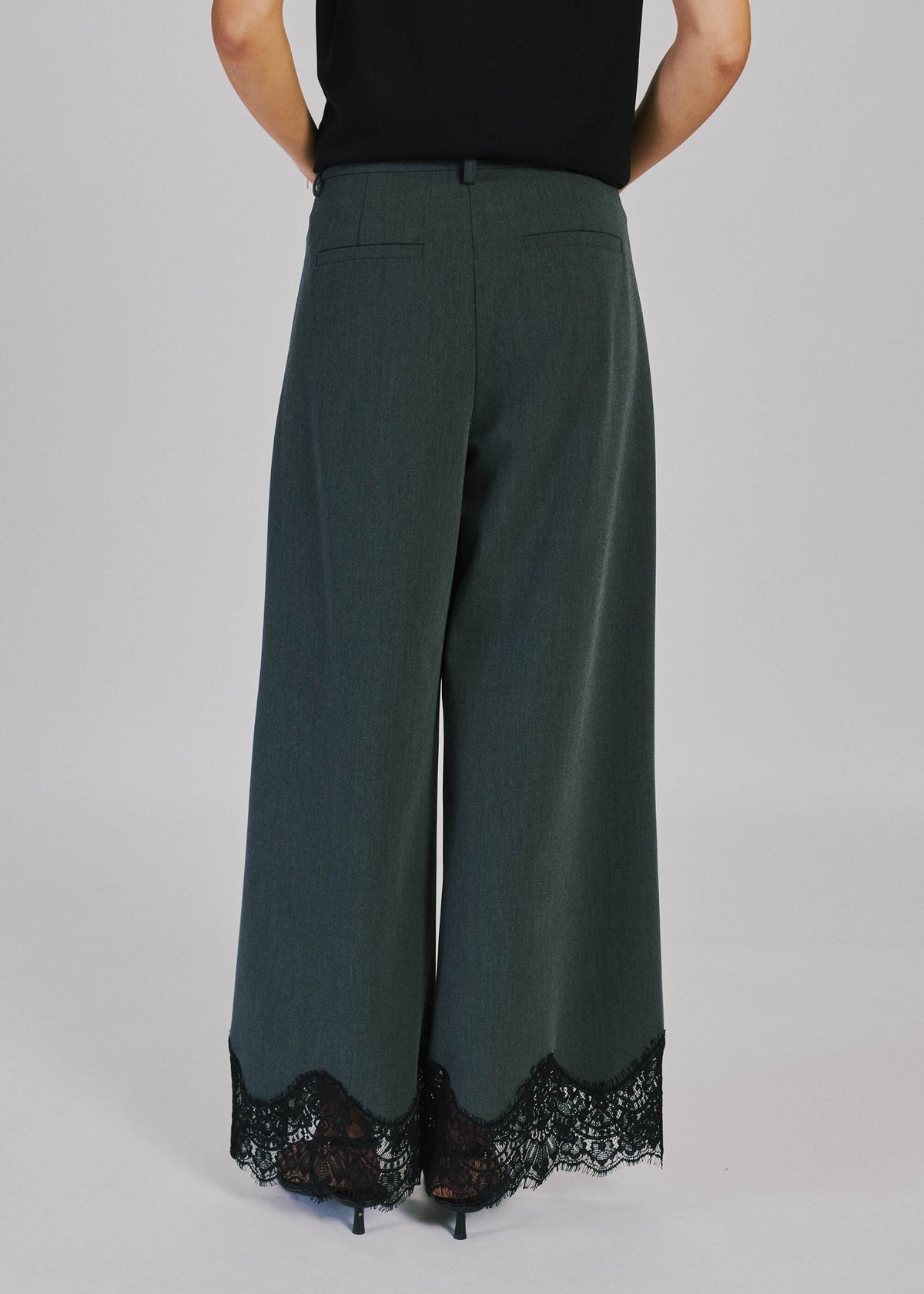 NORR Nina lace pants Bukser Grey melange