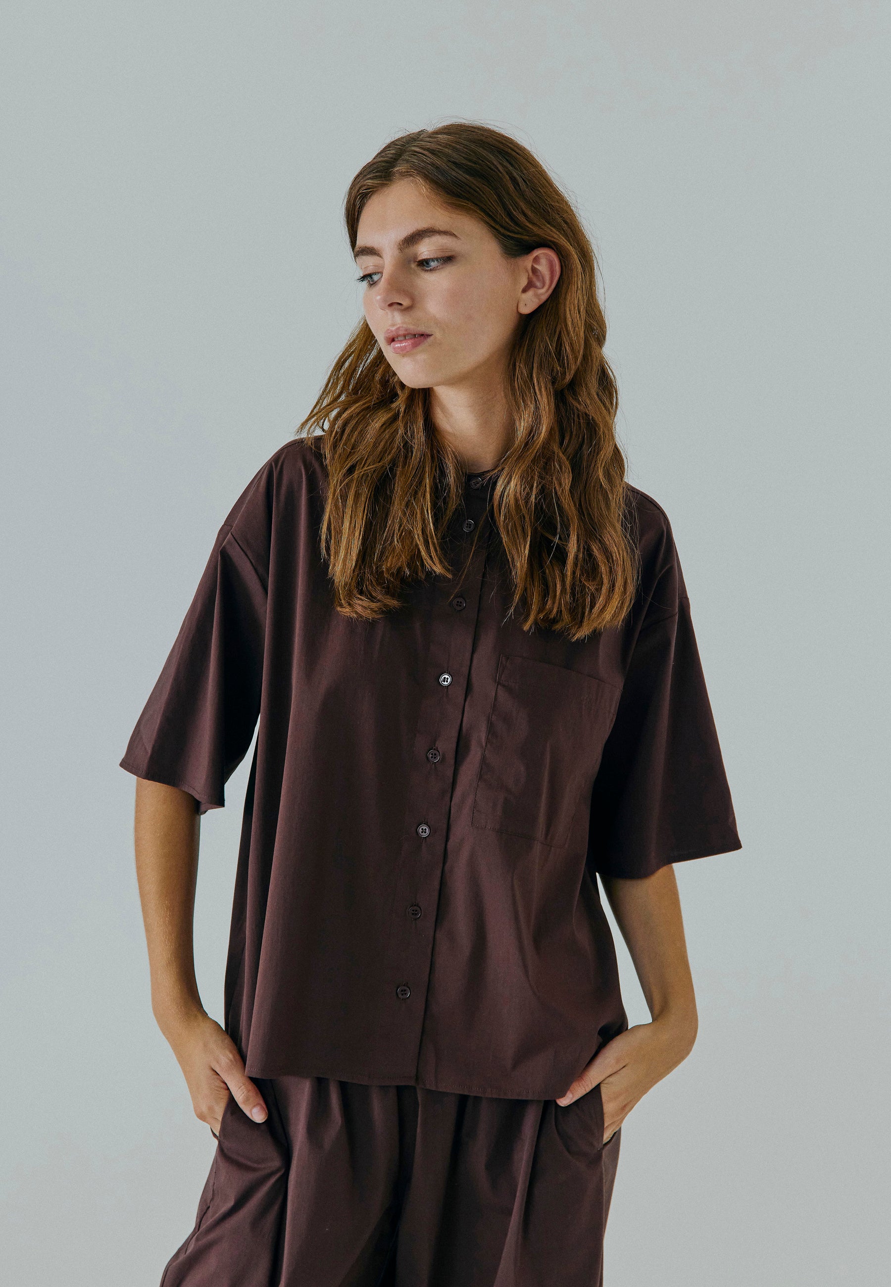 NORR Otilia string shirt Skjorter Dark Brown
