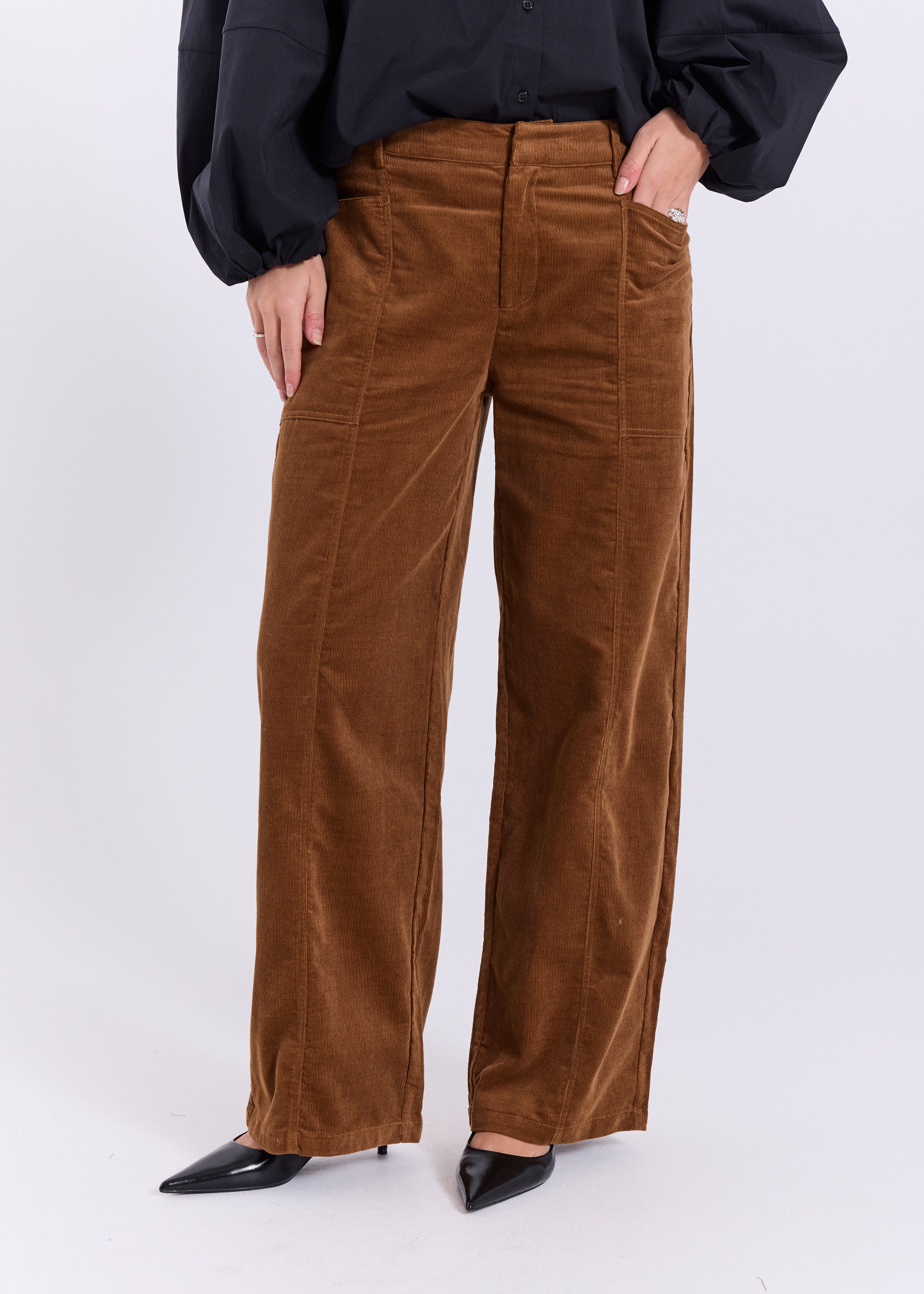 NORR Rina loose fit pants Bukser Caramel brown