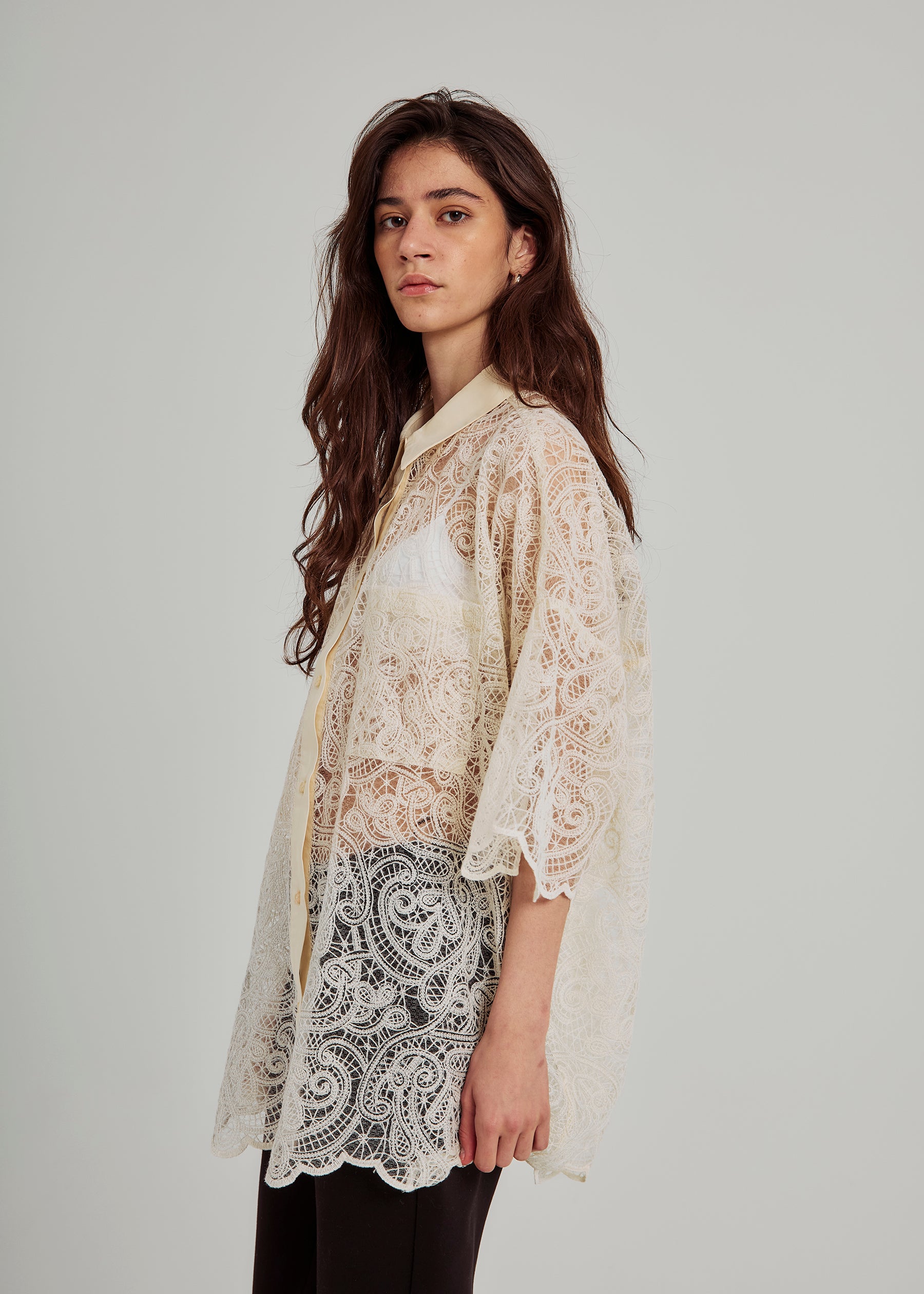 NORR Roma oversize shirt Shirts Ivory