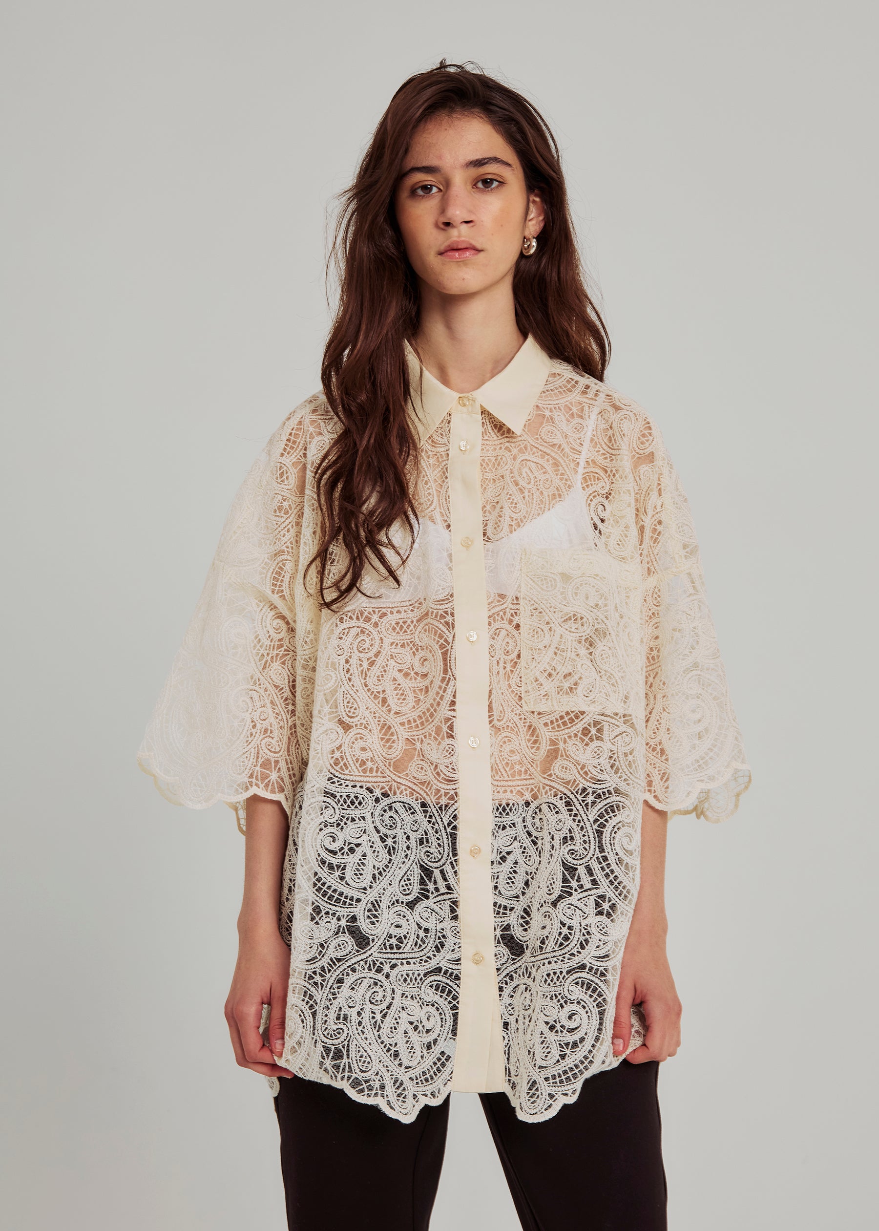 NORR Roma oversize shirt Shirts Ivory
