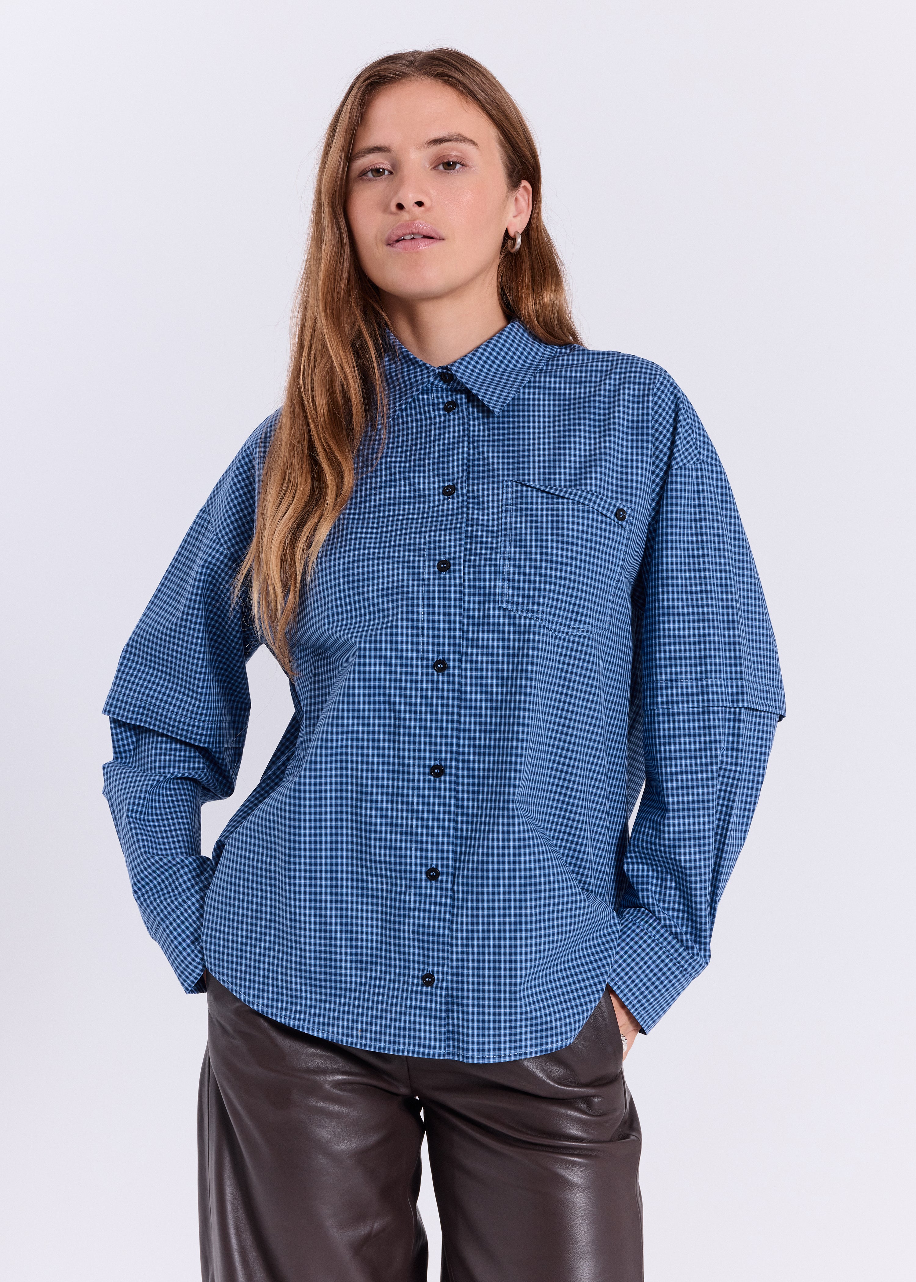 NORR Soffie shirt Skjorter Blue check