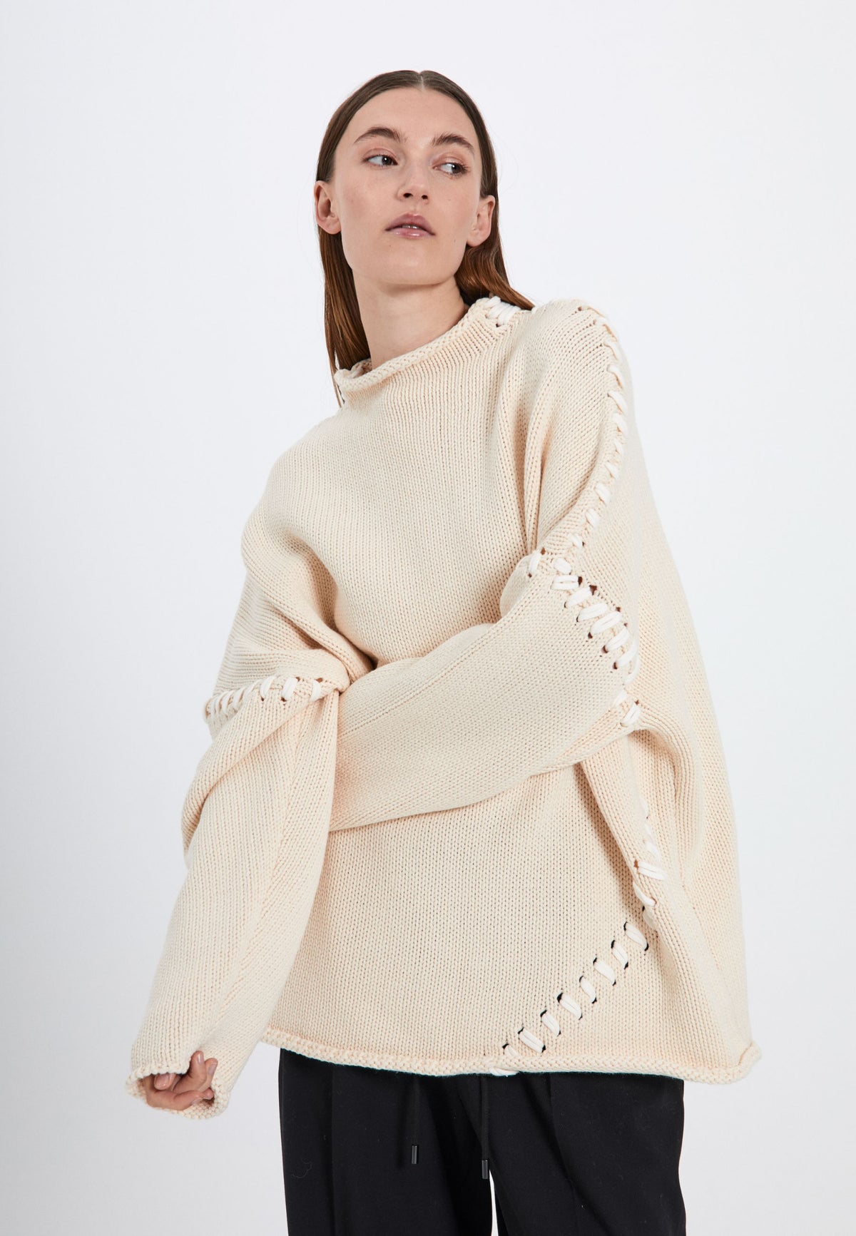 NORR Strings knit top Strik Off-white