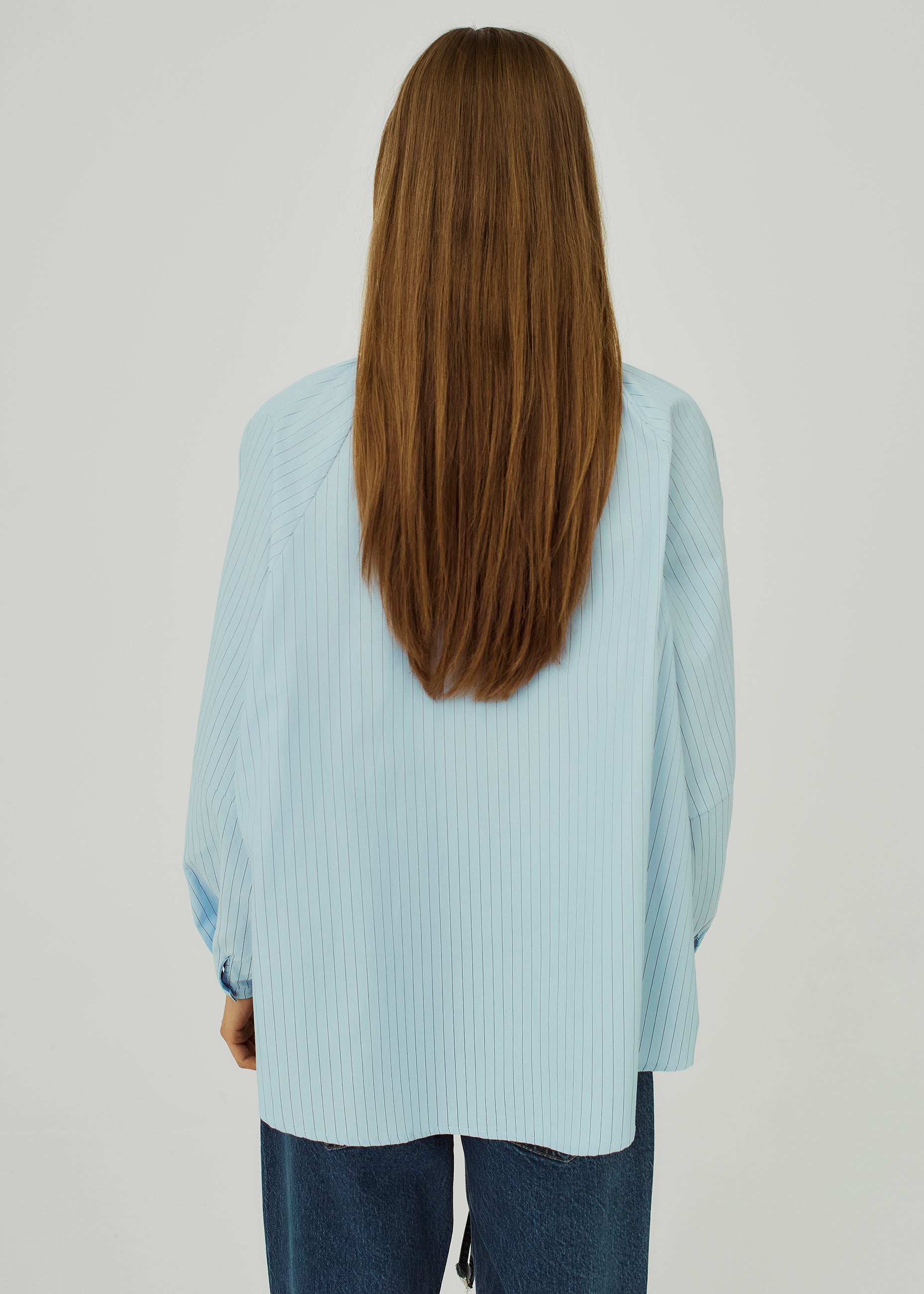 NORR Travis bow shirt Shirts Light blue stripe