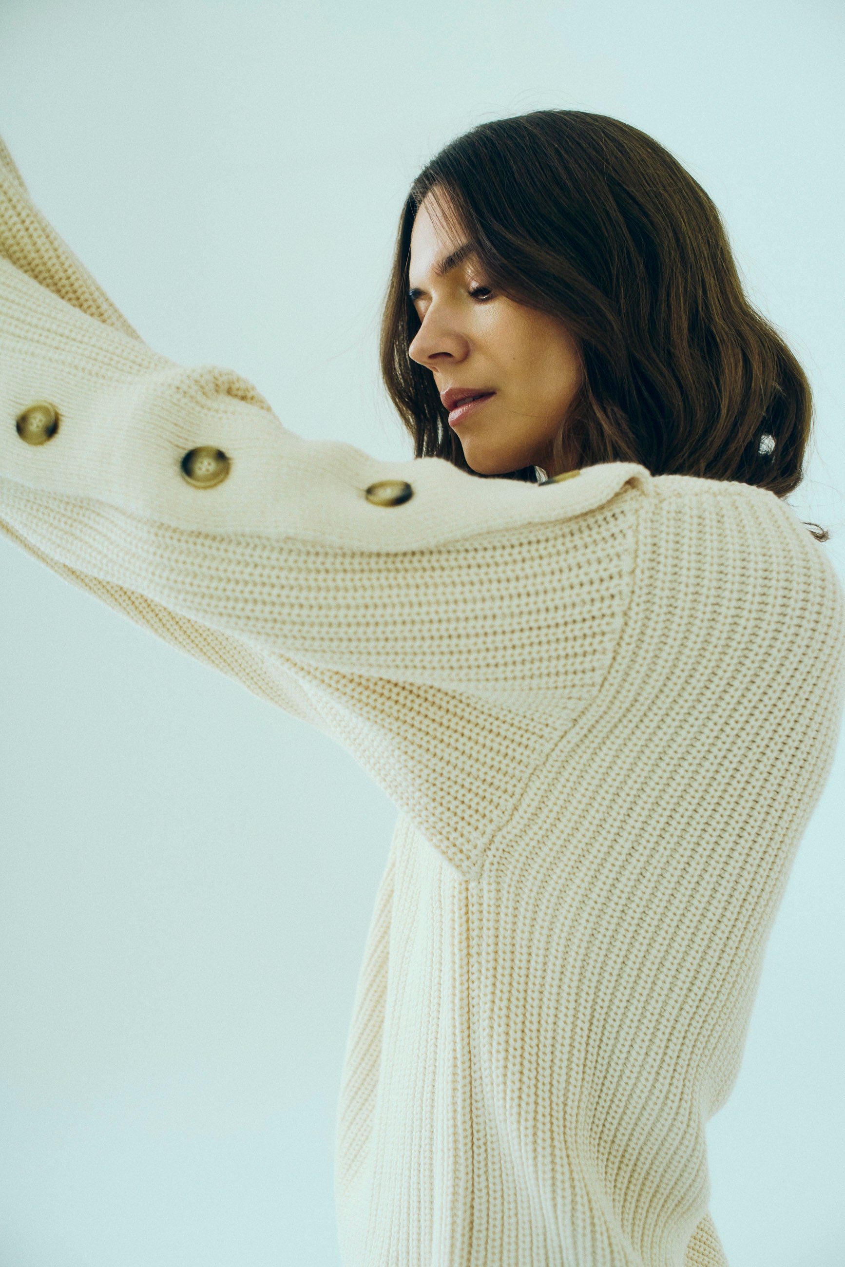 NORR Tristan knit top Strik Off-white