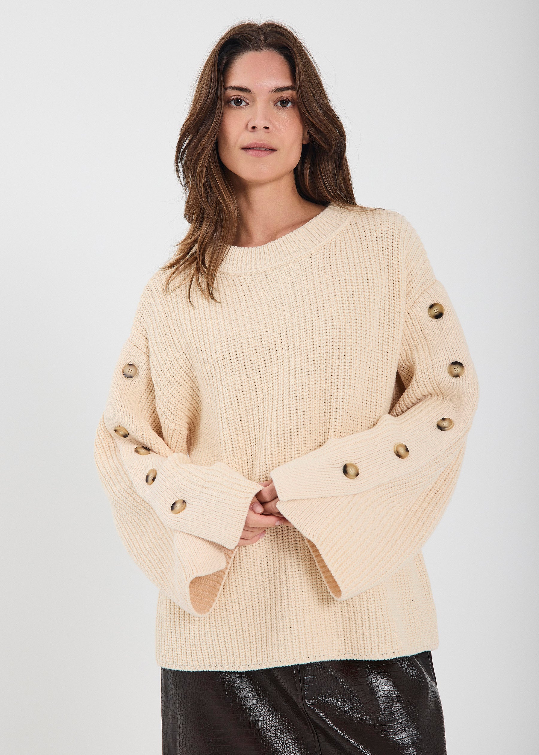 NORR Tristan knit top Strik Off-white