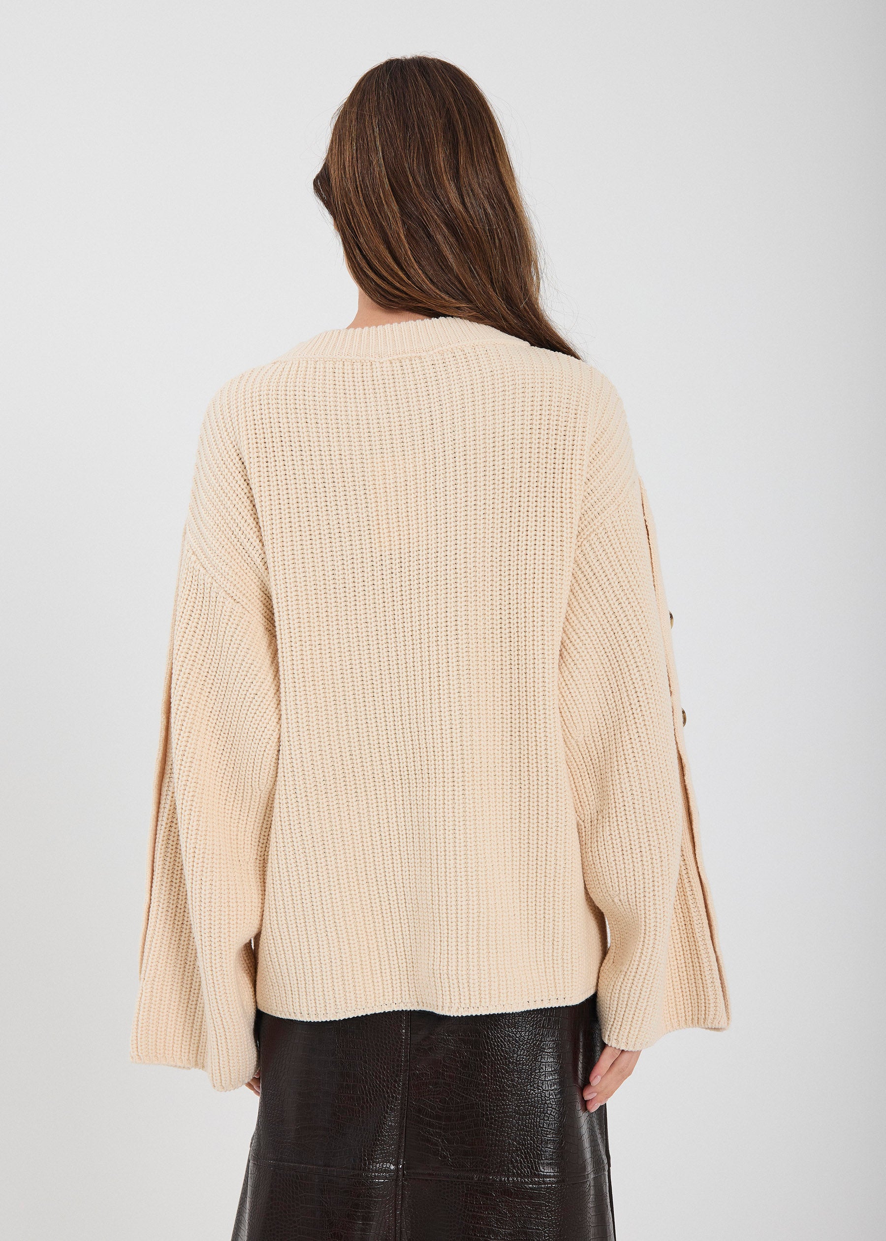 NORR Tristan knit top Strik Off-white