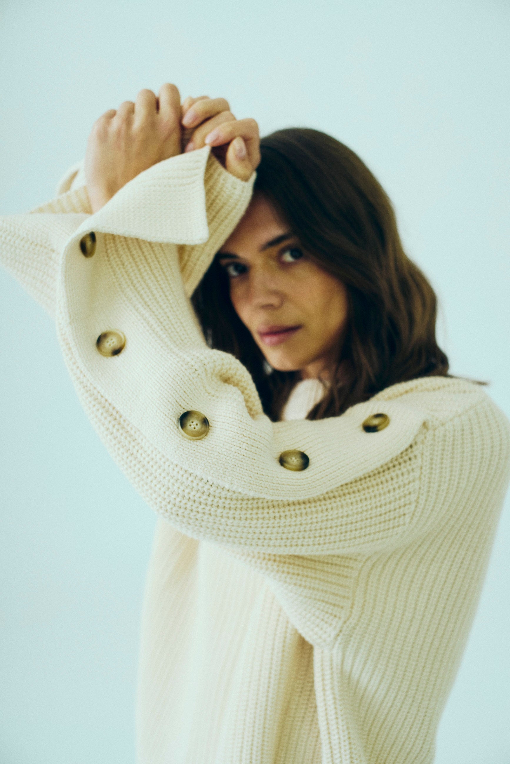 NORR Tristan knit top Strik Off-white