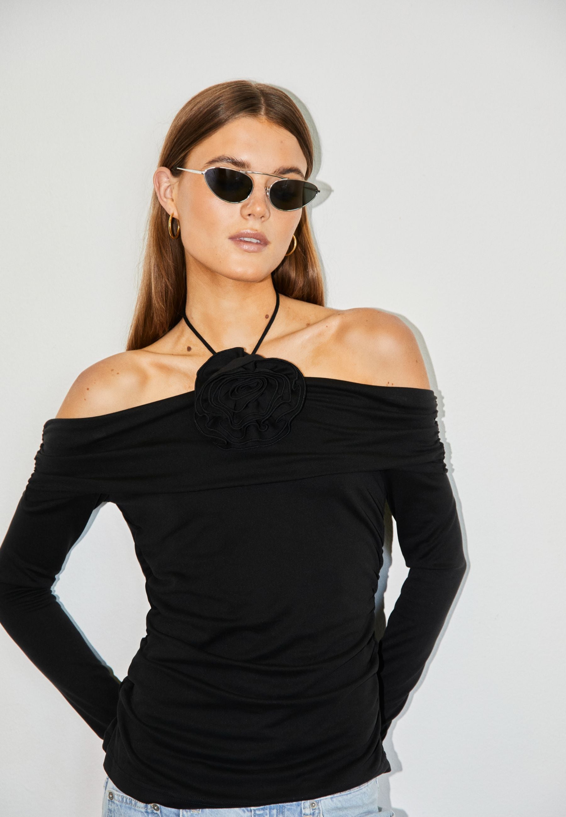 NORR Ulas off-shoulder top Toppe Black