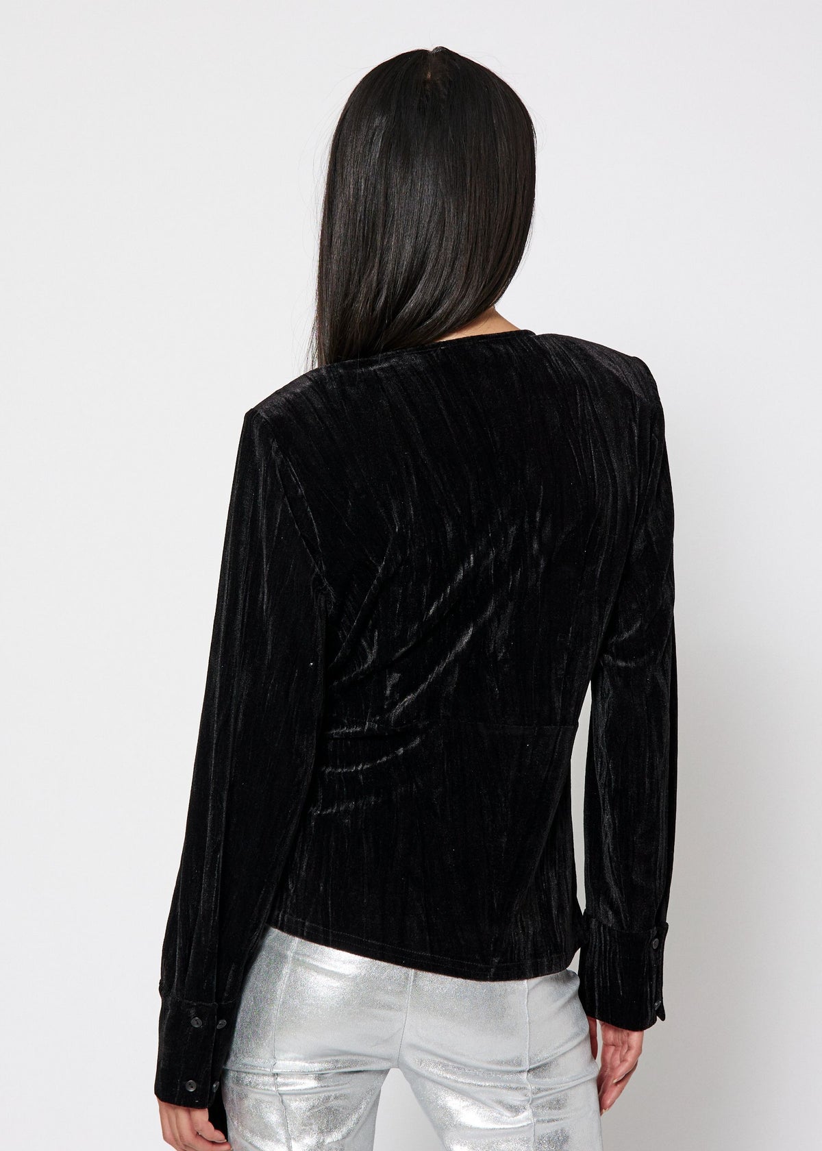 NORR Velvetta wrap top Toppe Black