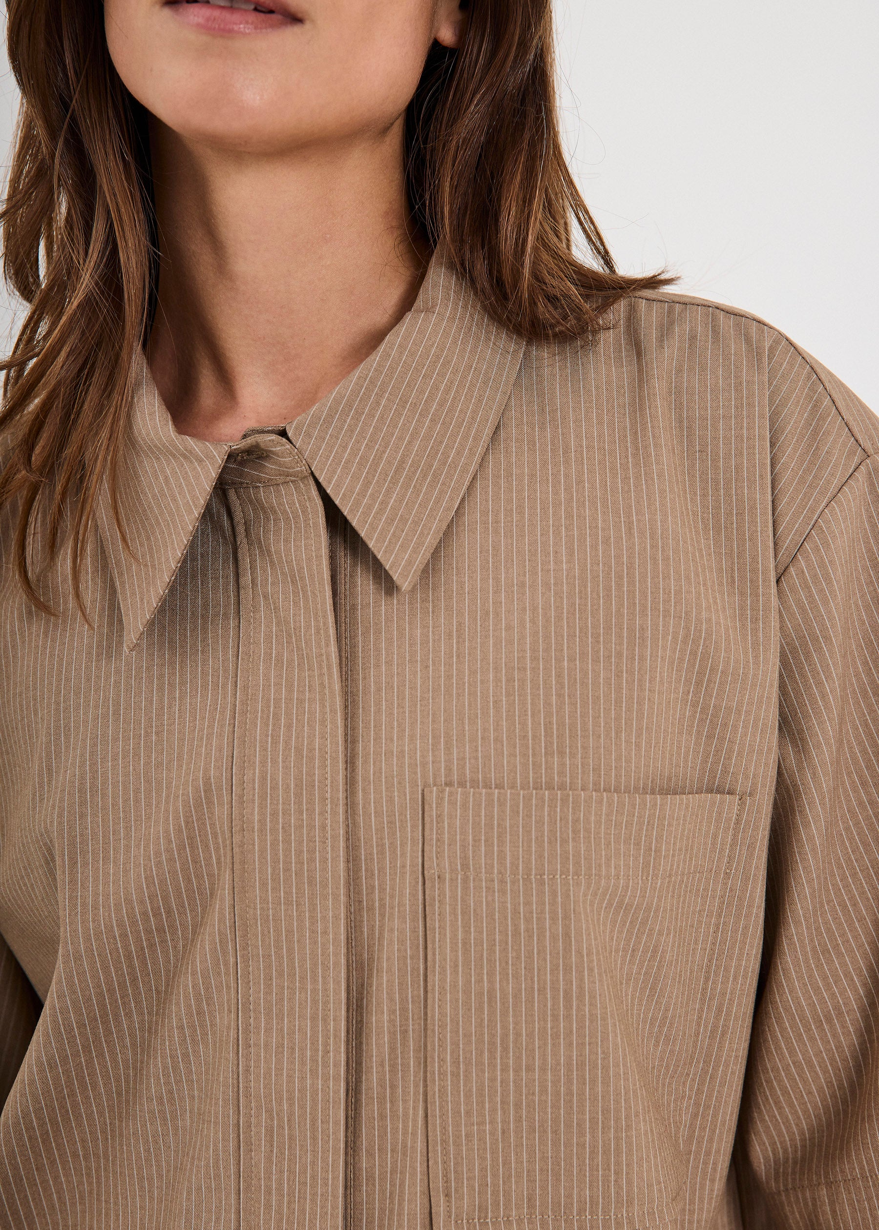 NORR Willow SS shirt Skjorter Sand stripe