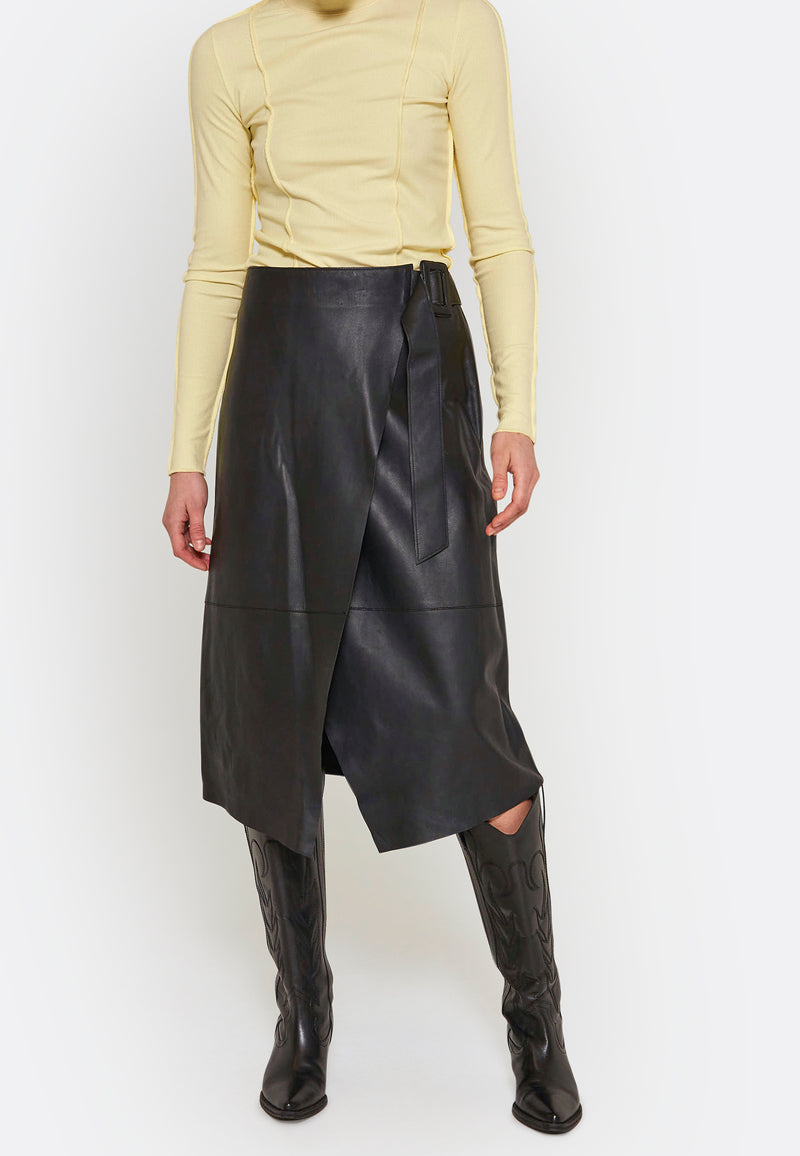 Alba leather skirt - black - kollektionsprøve