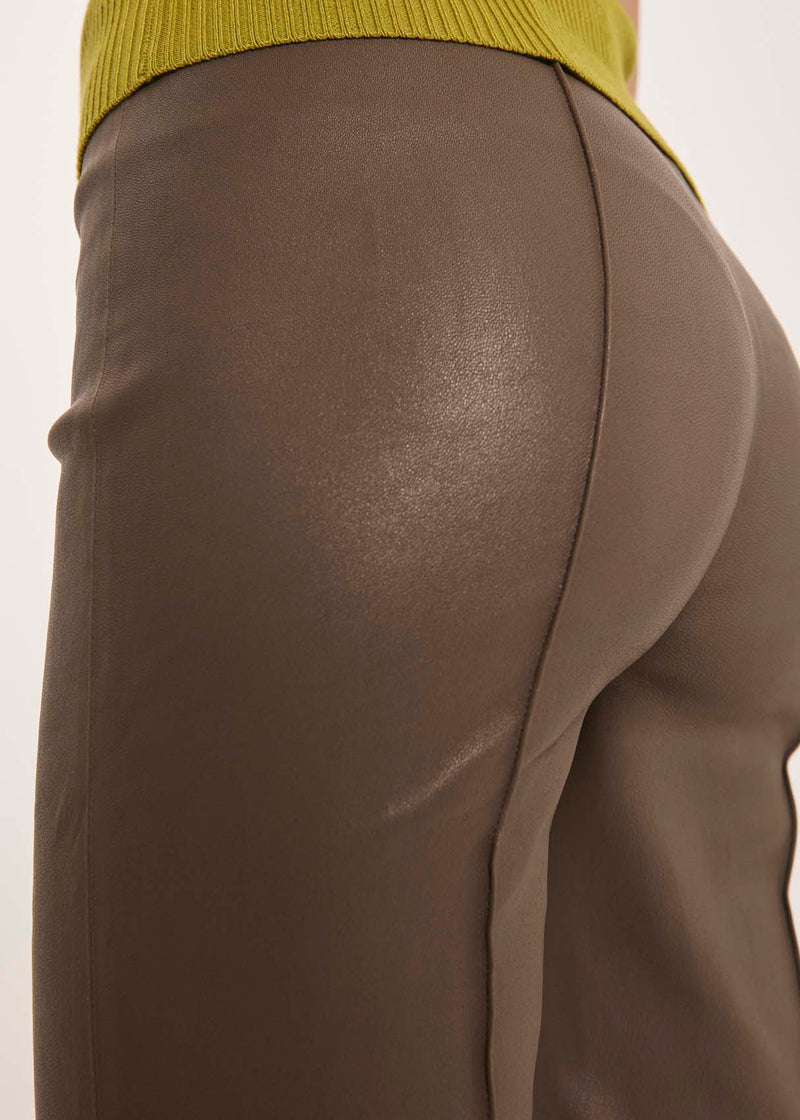 Celia bootcut leather pants - grey - kollektionsprøve
