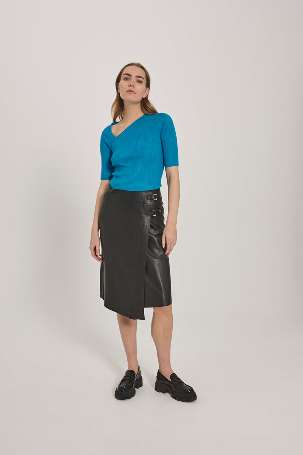 Albana leather skirt - black - kollektionsprøve