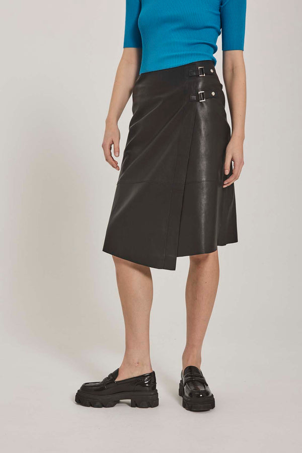 Albana leather skirt - black - kollektionsprøve
