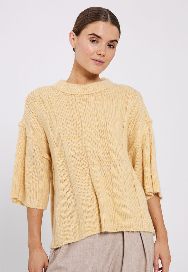 Fuscia knit tee - yellow - kollektionsprøve