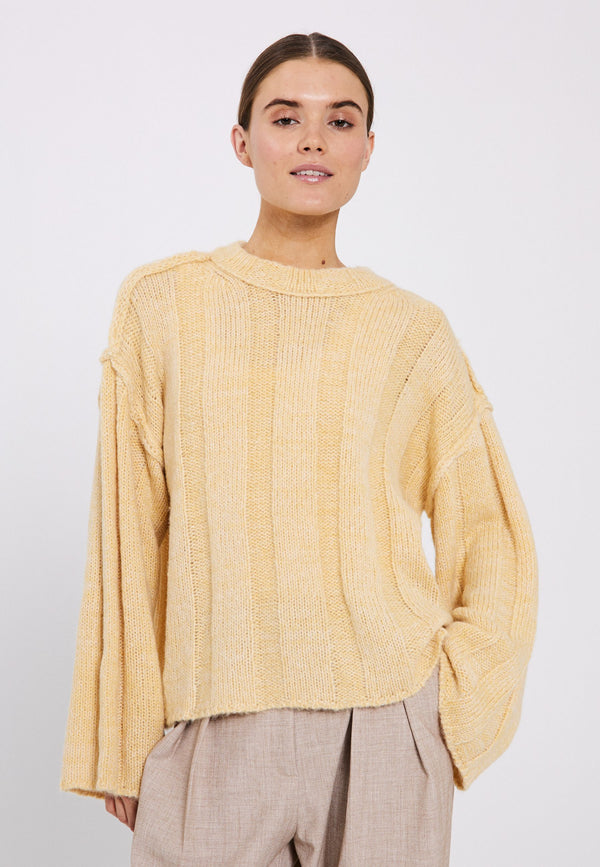 Fuscia knit top - yellow - kollektionsprøve
