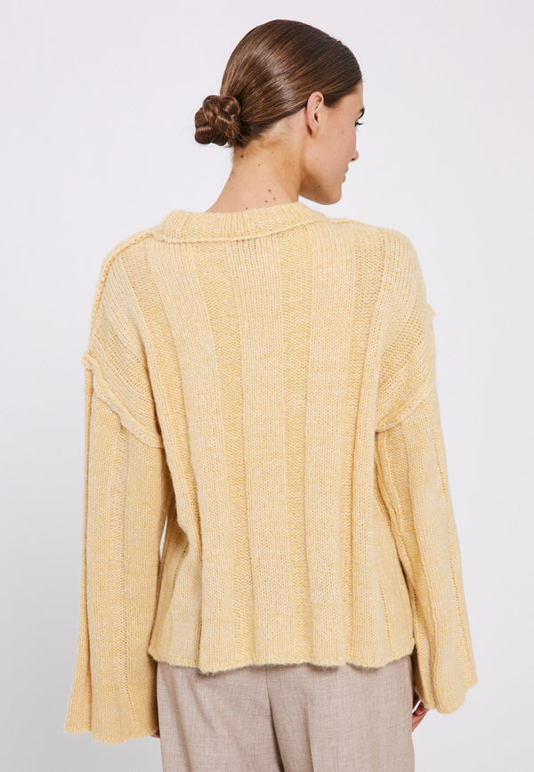 Fuscia knit top - yellow - kollektionsprøve