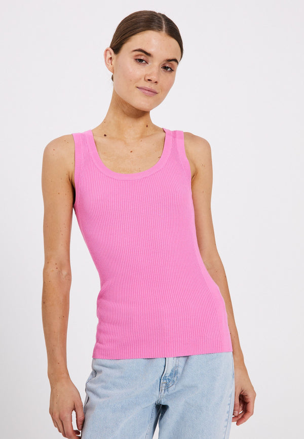 Sherry u-neck knit tank - bright pinkt - kollektionsprøve