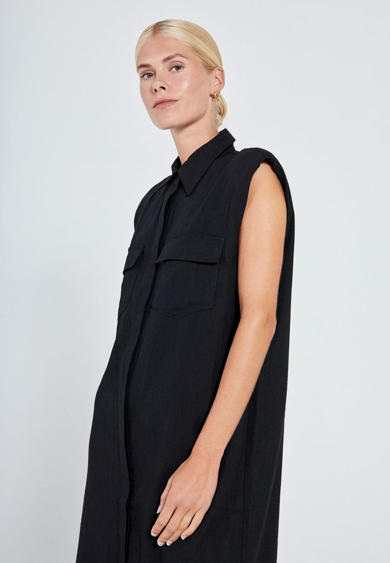 Mara shirt dress - black - kollektionsprøve