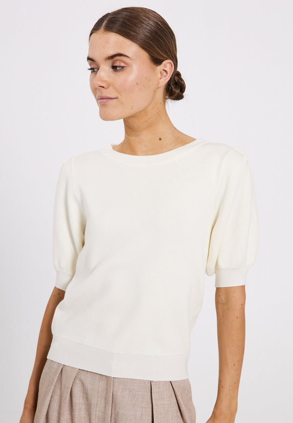 NORR Als knit tee Tops Off-white