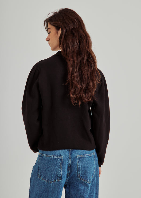 NORR Als polo knit top Tops Black