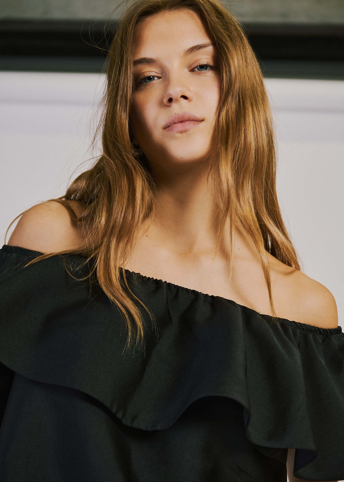 NORR Ana off shoulder top Toppe Black