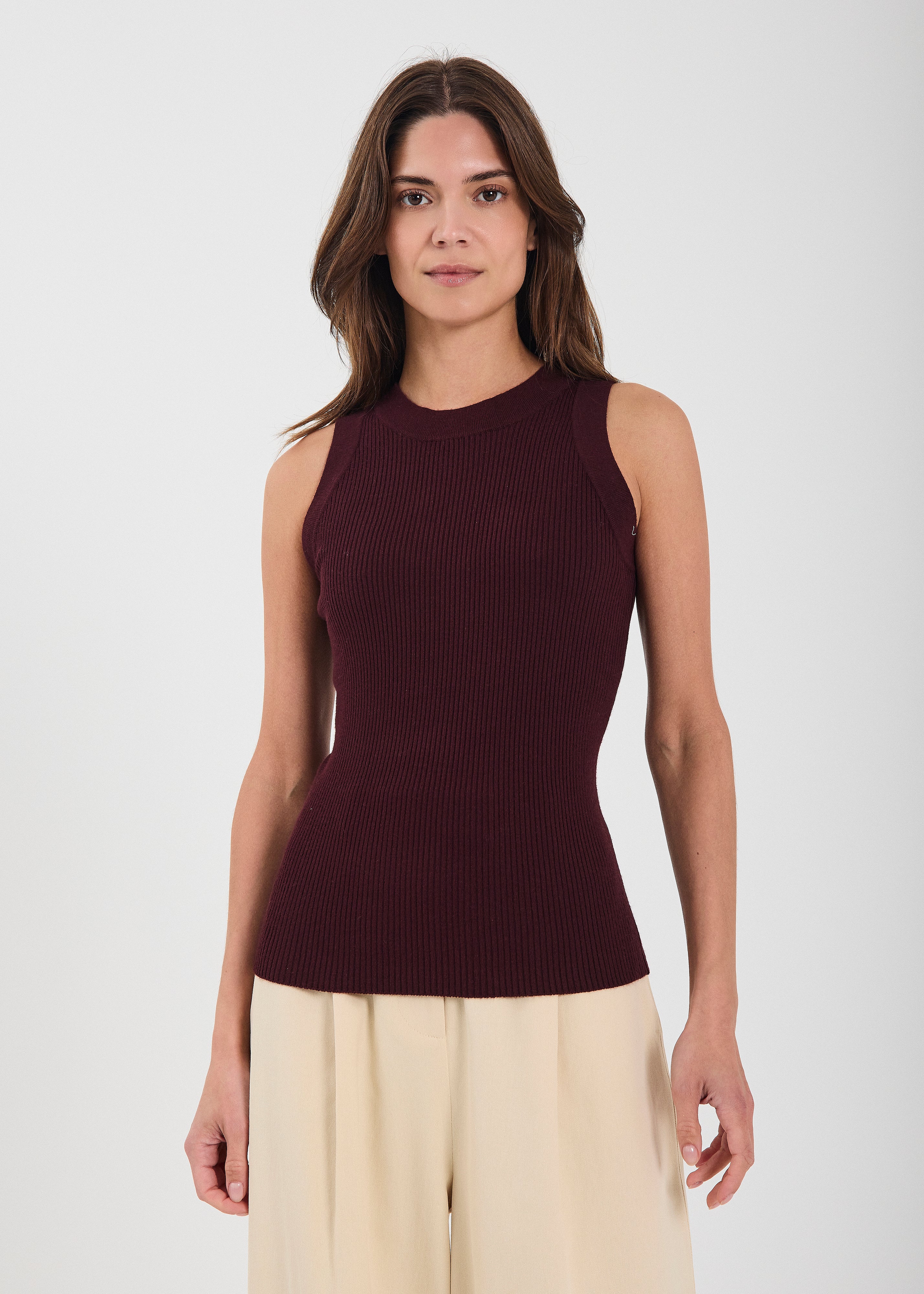 NORR Anne knit tank top Strik Bordeaux