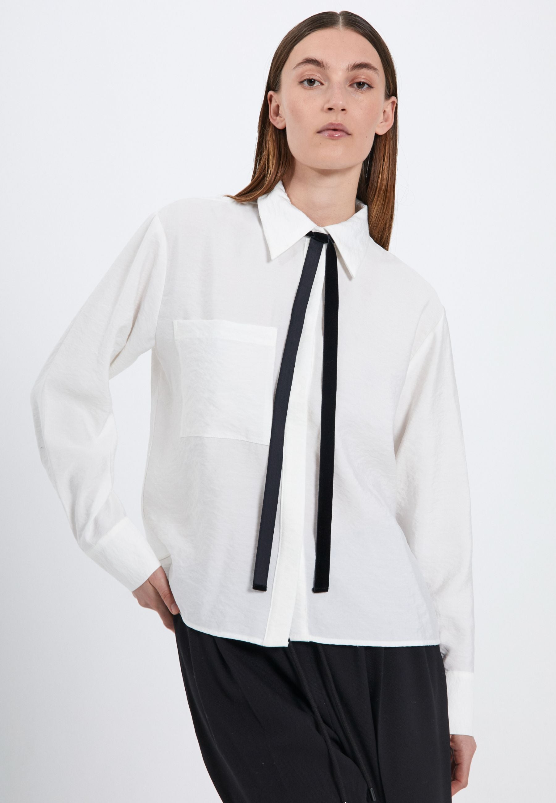 NORR Bambo tie shirt Shirts Off-white