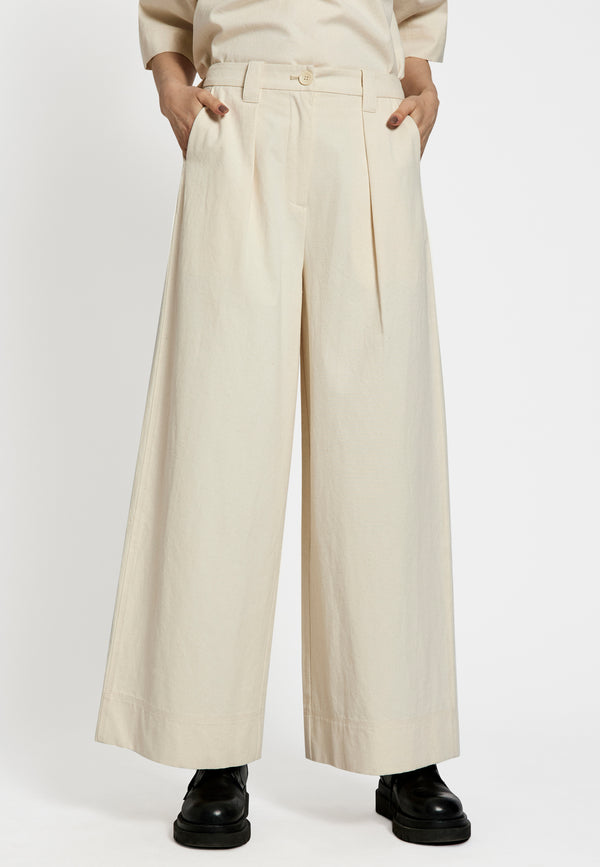 NORR Bianca wide pants Pants Off-white