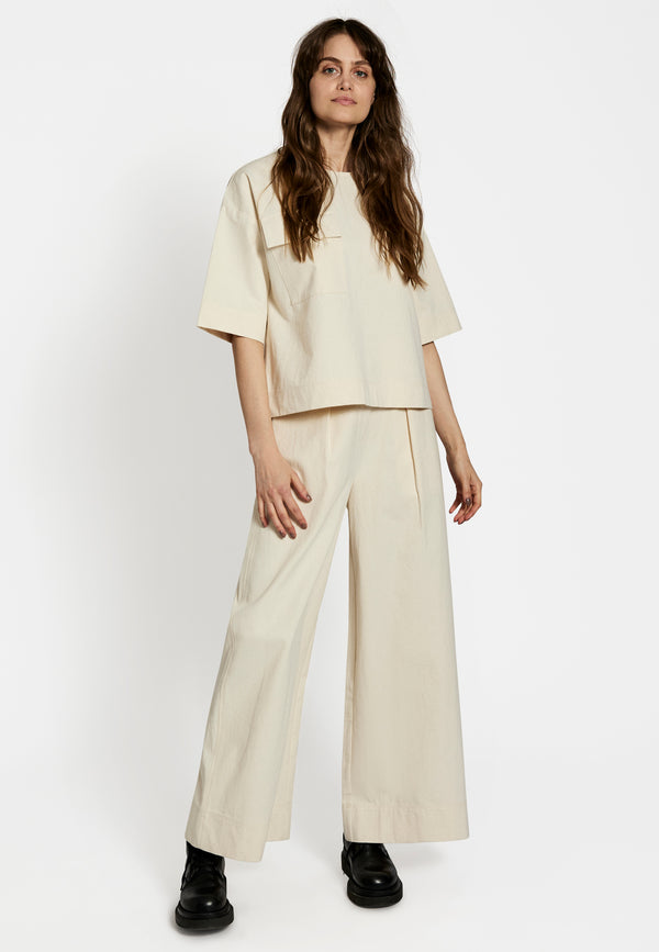 NORR Bianca wide pants Pants Off-white