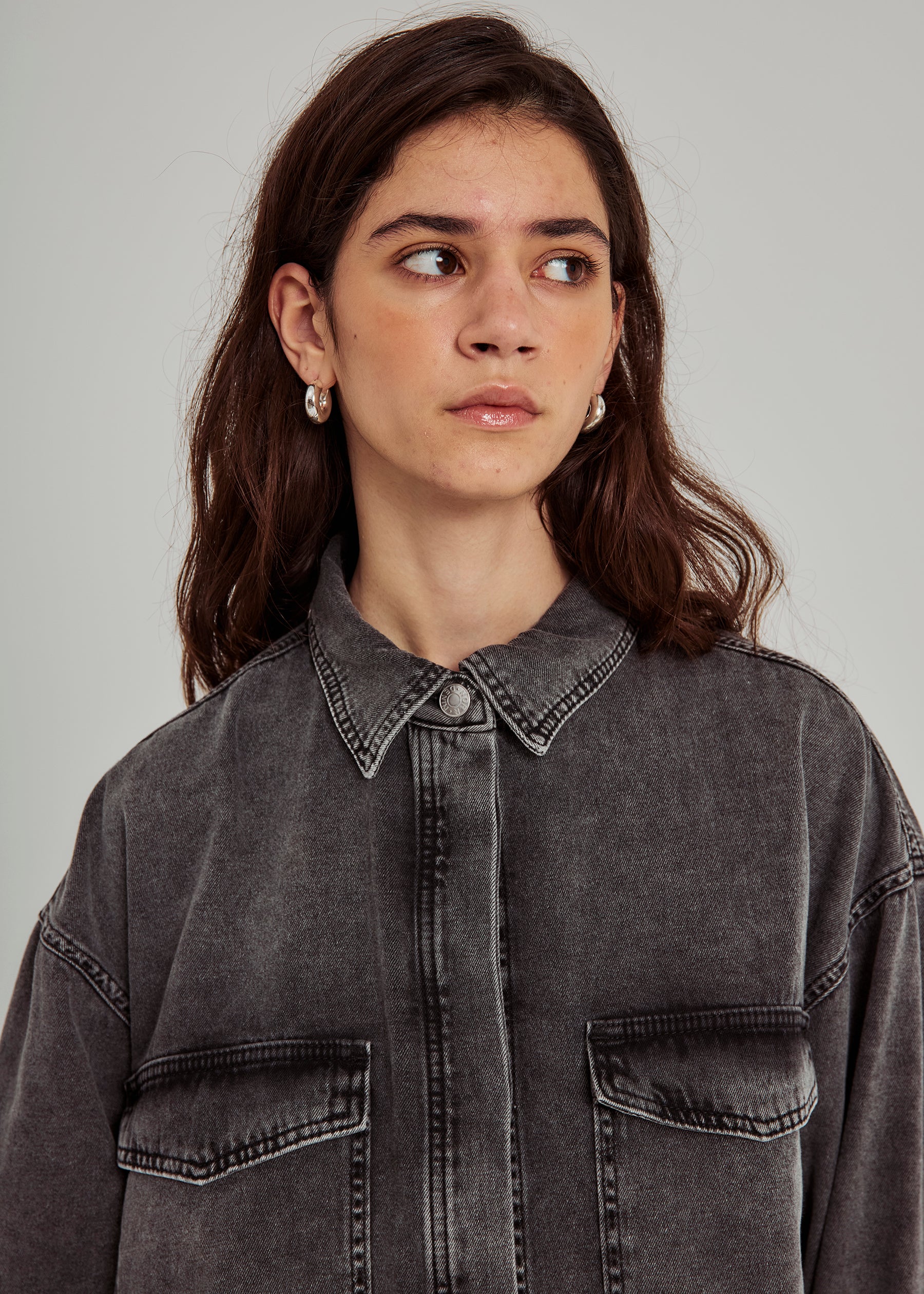 NORR Caddie denim shirt Shirts Grey