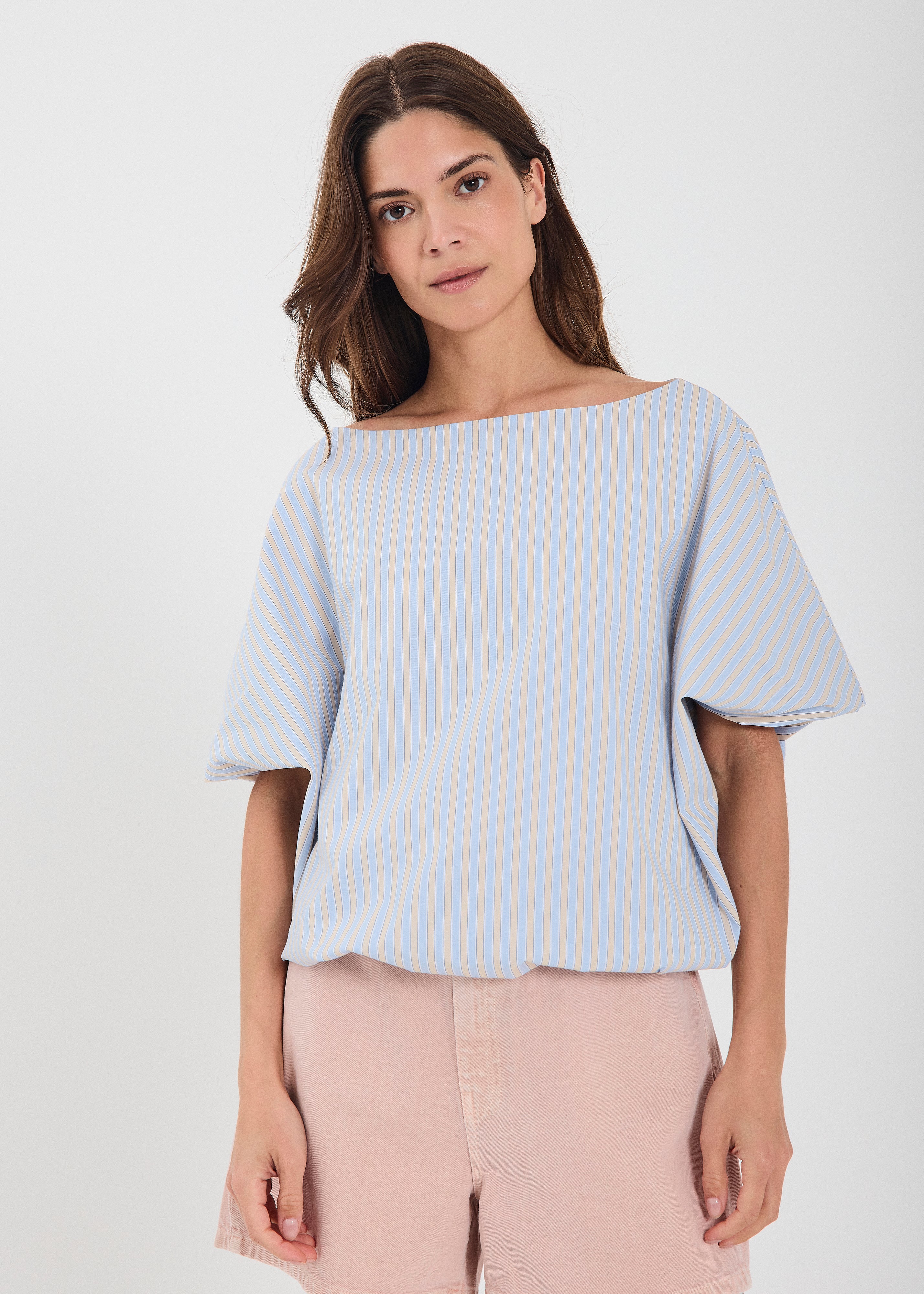 NORR Carlo striped top Toppe Straw