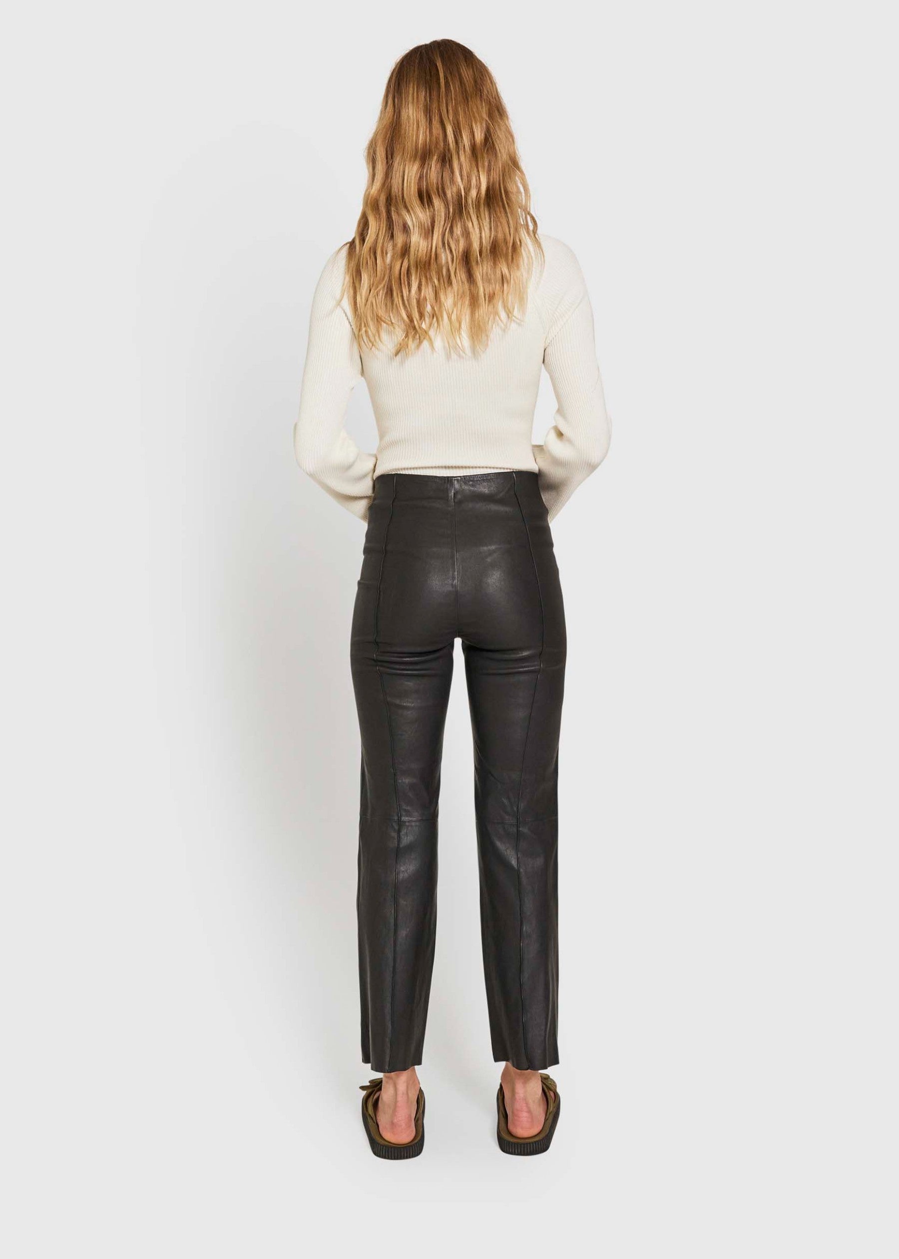 NORR Celia pintuck leather pants Pants Black