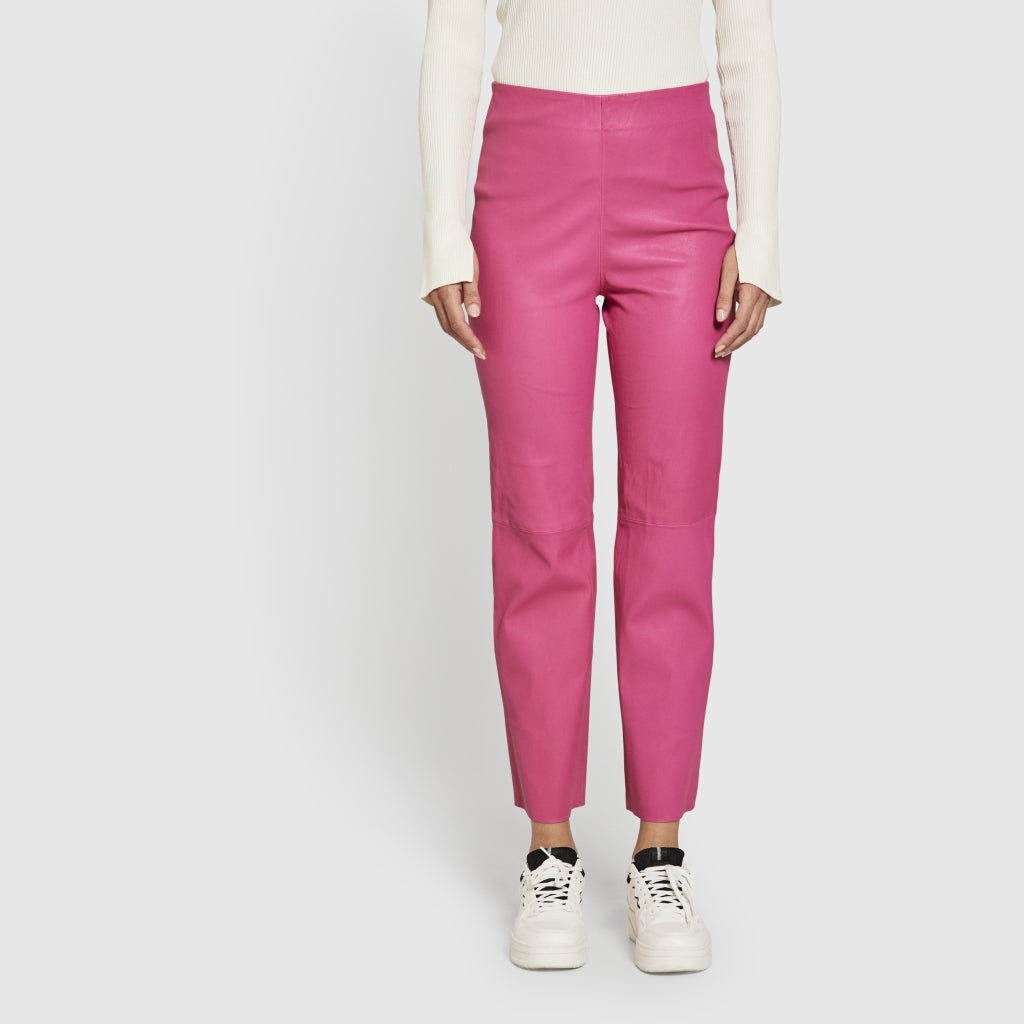 NORR Celia stretch leather pants Bukser Pink