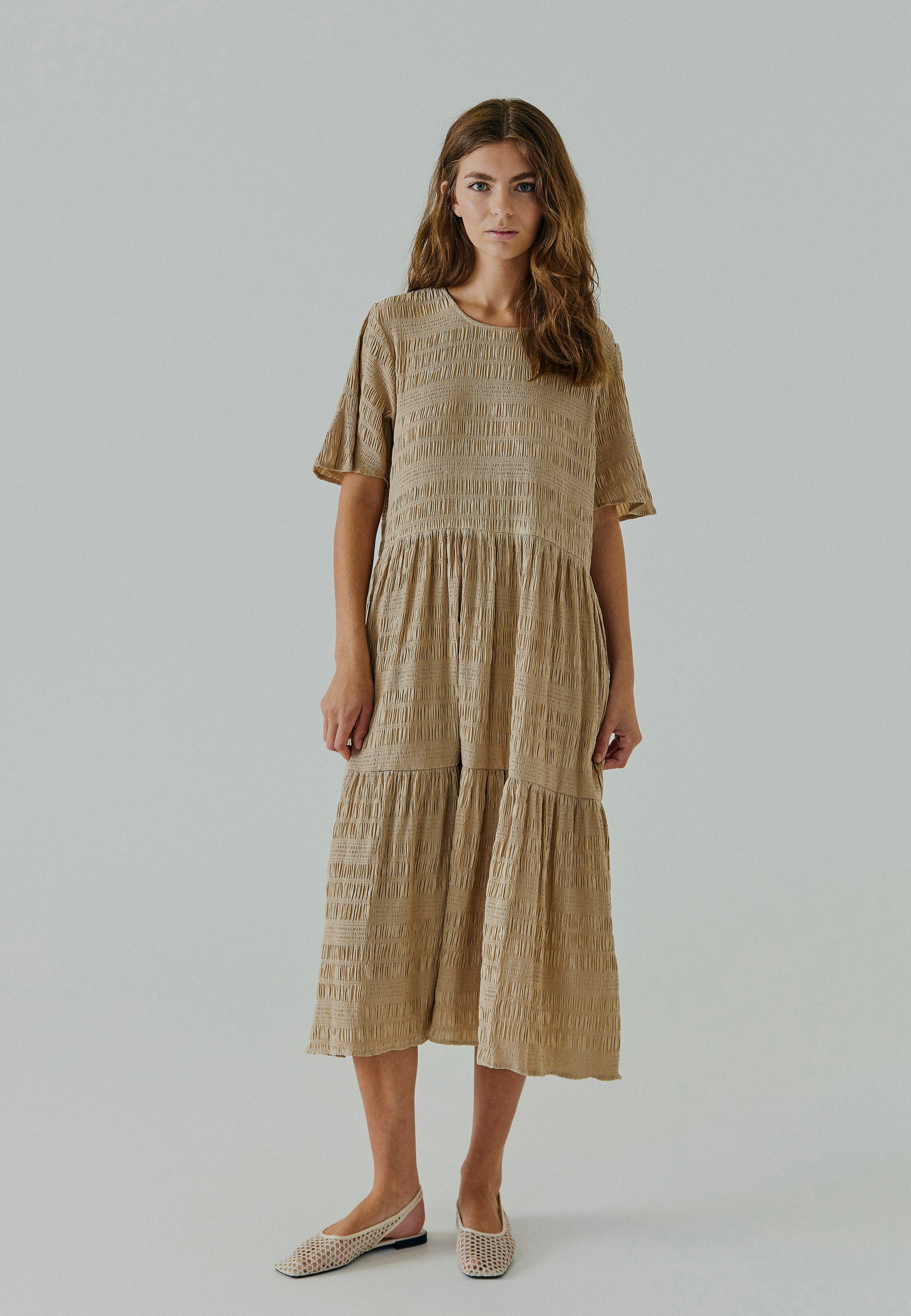 NORR Clarra midi dress Kjoler Warm Beige