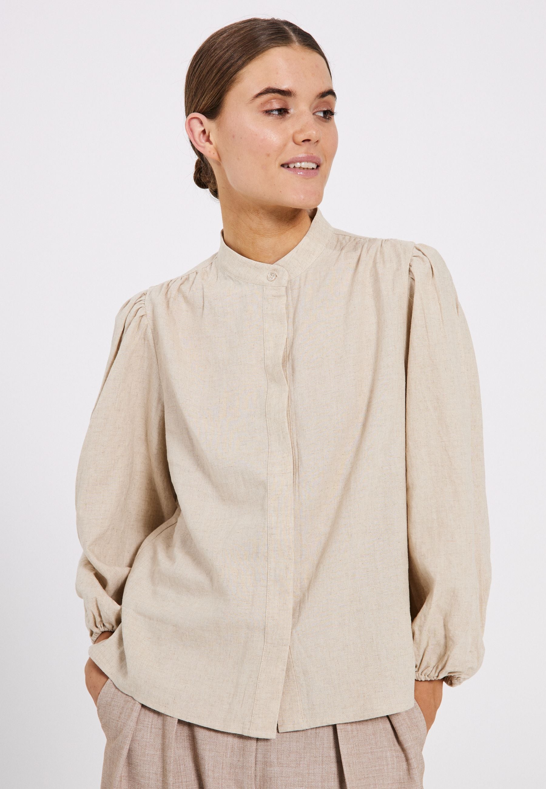 NORR Esma 3/4 Shirt Shirts Beige