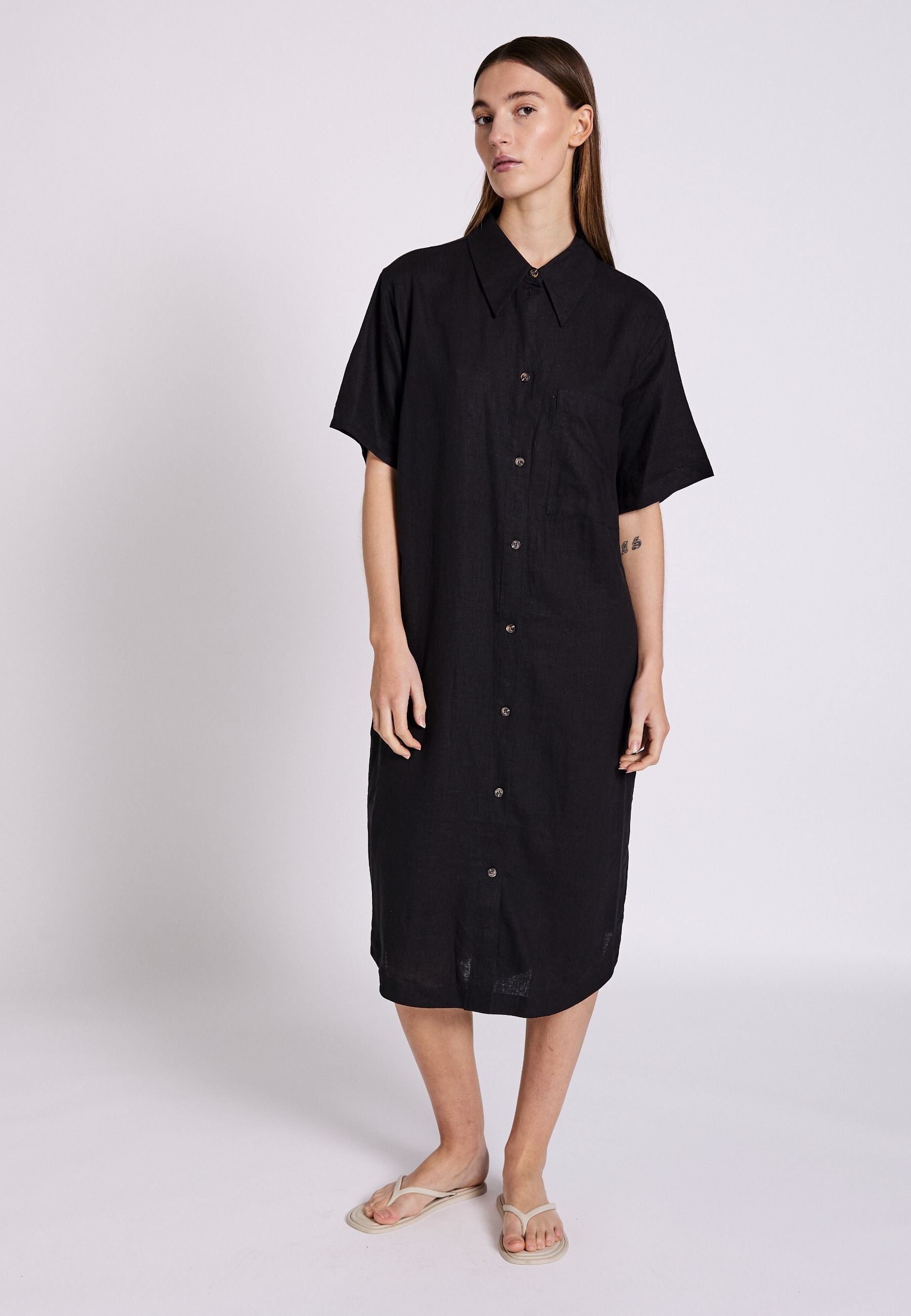 NORR Esma shirt dress Dresses Black