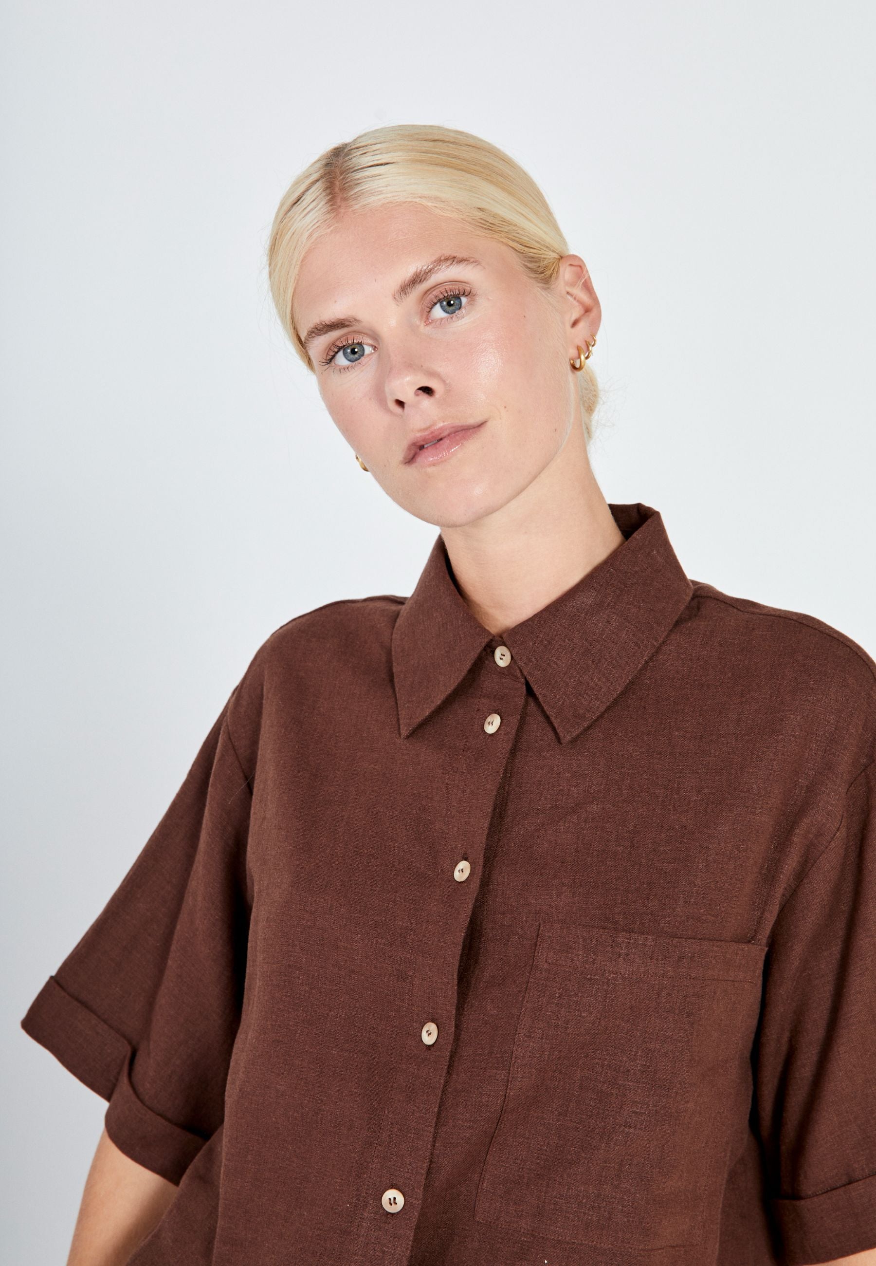 NORR Esma short shirt Shirts Brown