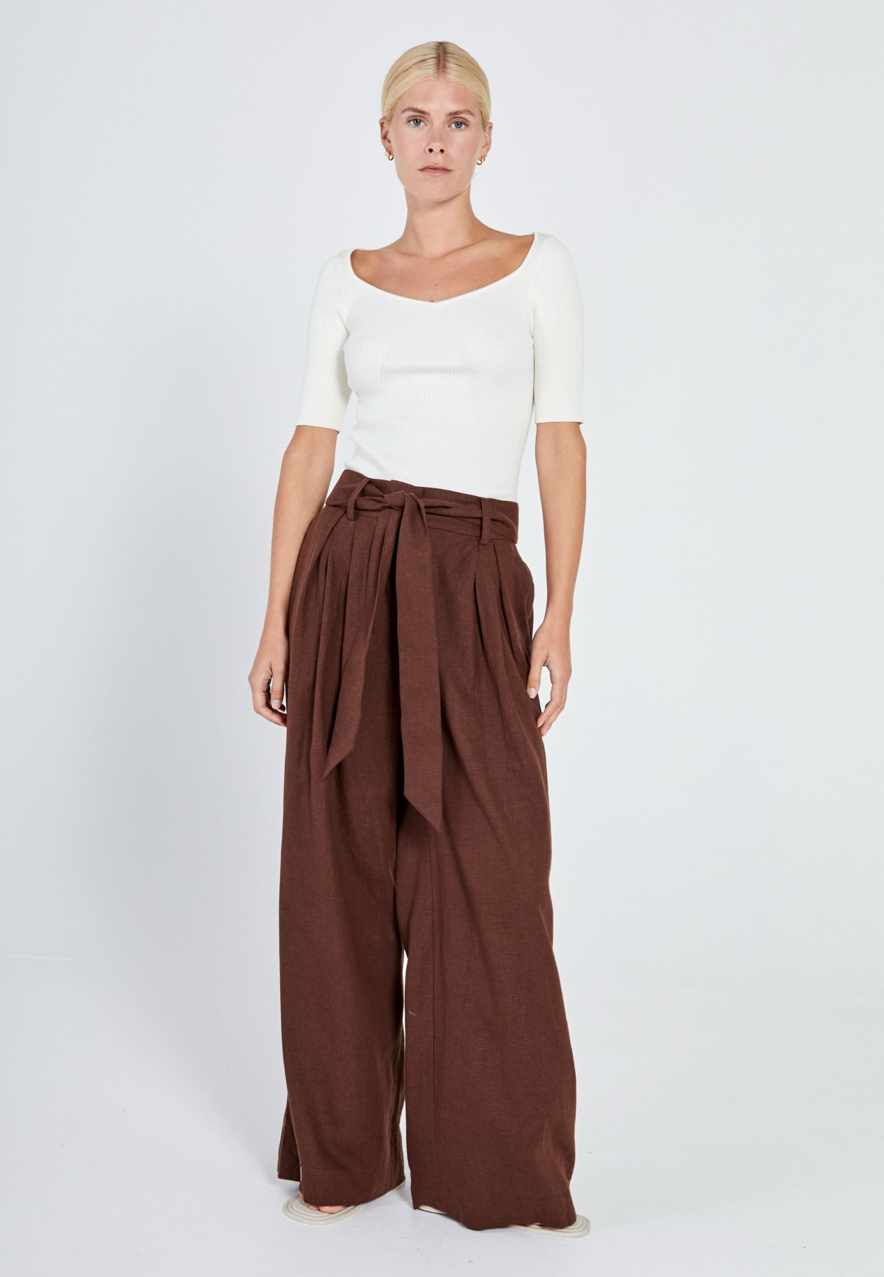 NORR Esma wide pants Pants Brown