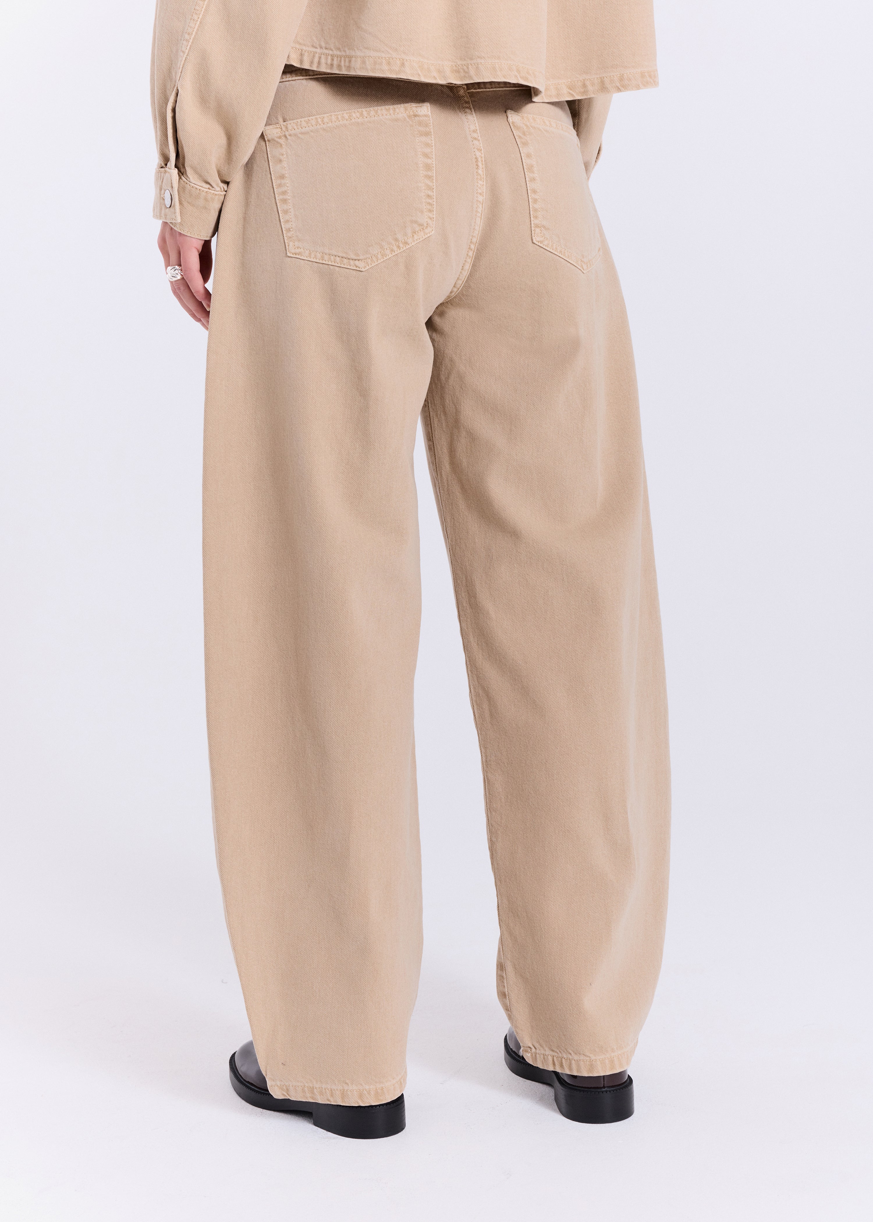 NORR Evelyna baggy barrel jeans Bukser Beige Wash