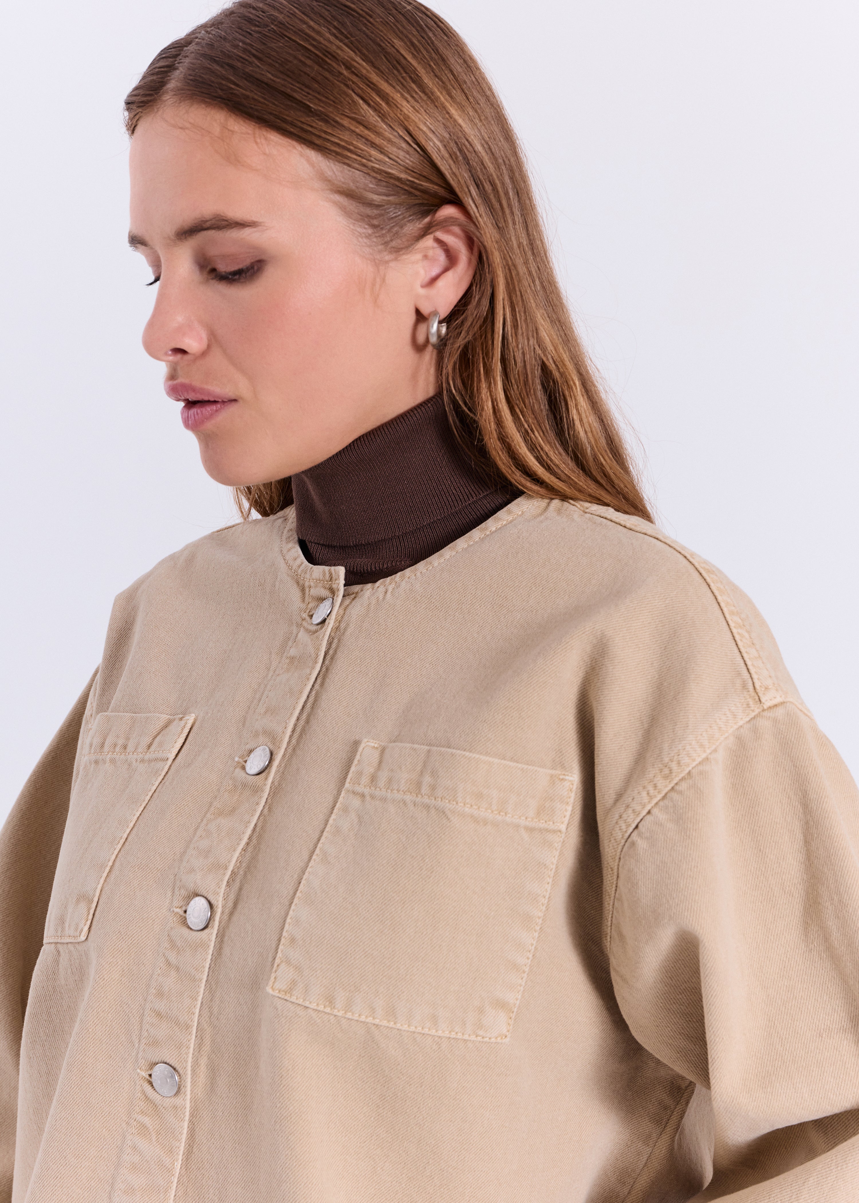 NORR Evelyna denim shirt Skjorter Beige Wash