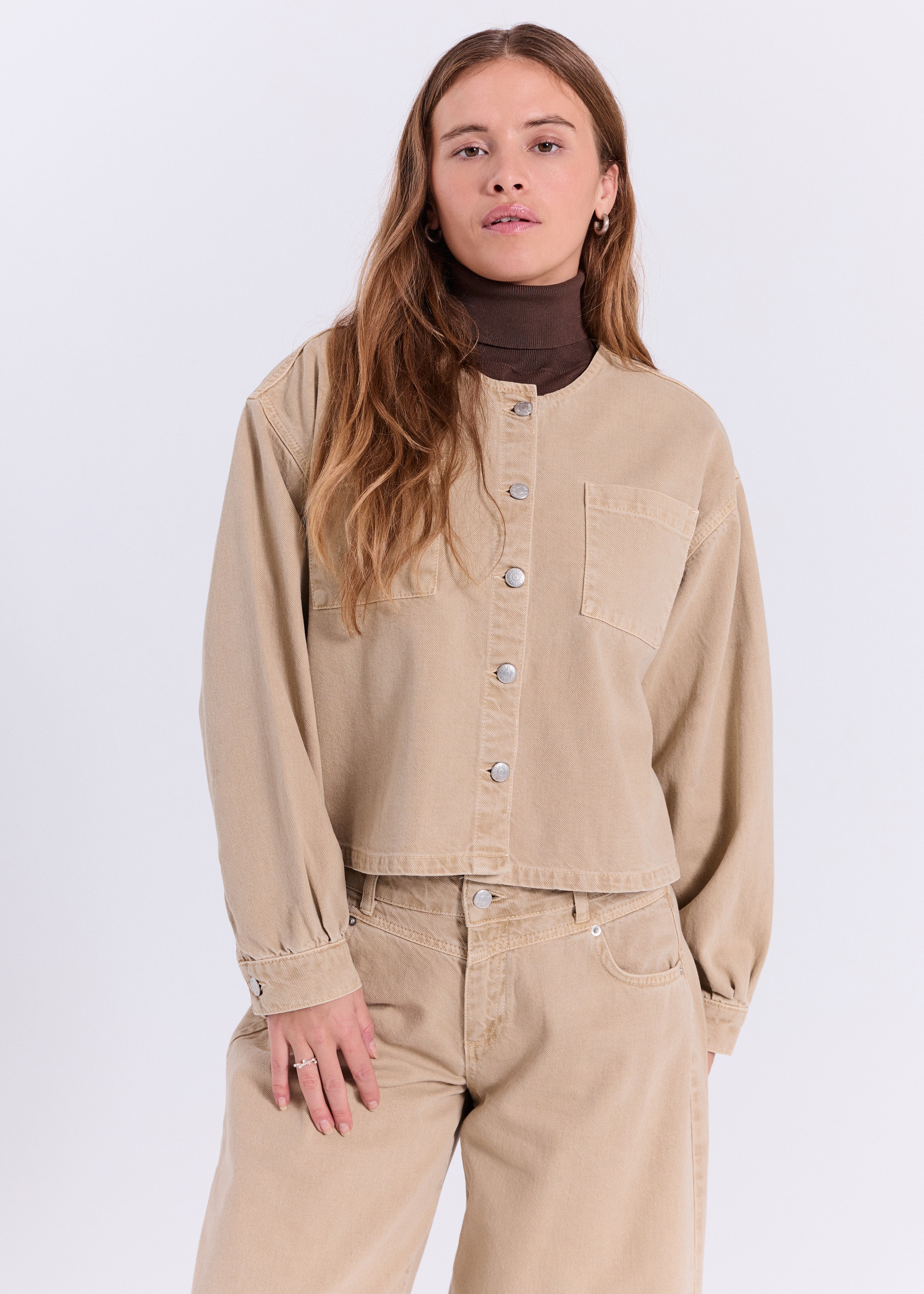 NORR Evelyna denim shirt Skjorter Beige Wash