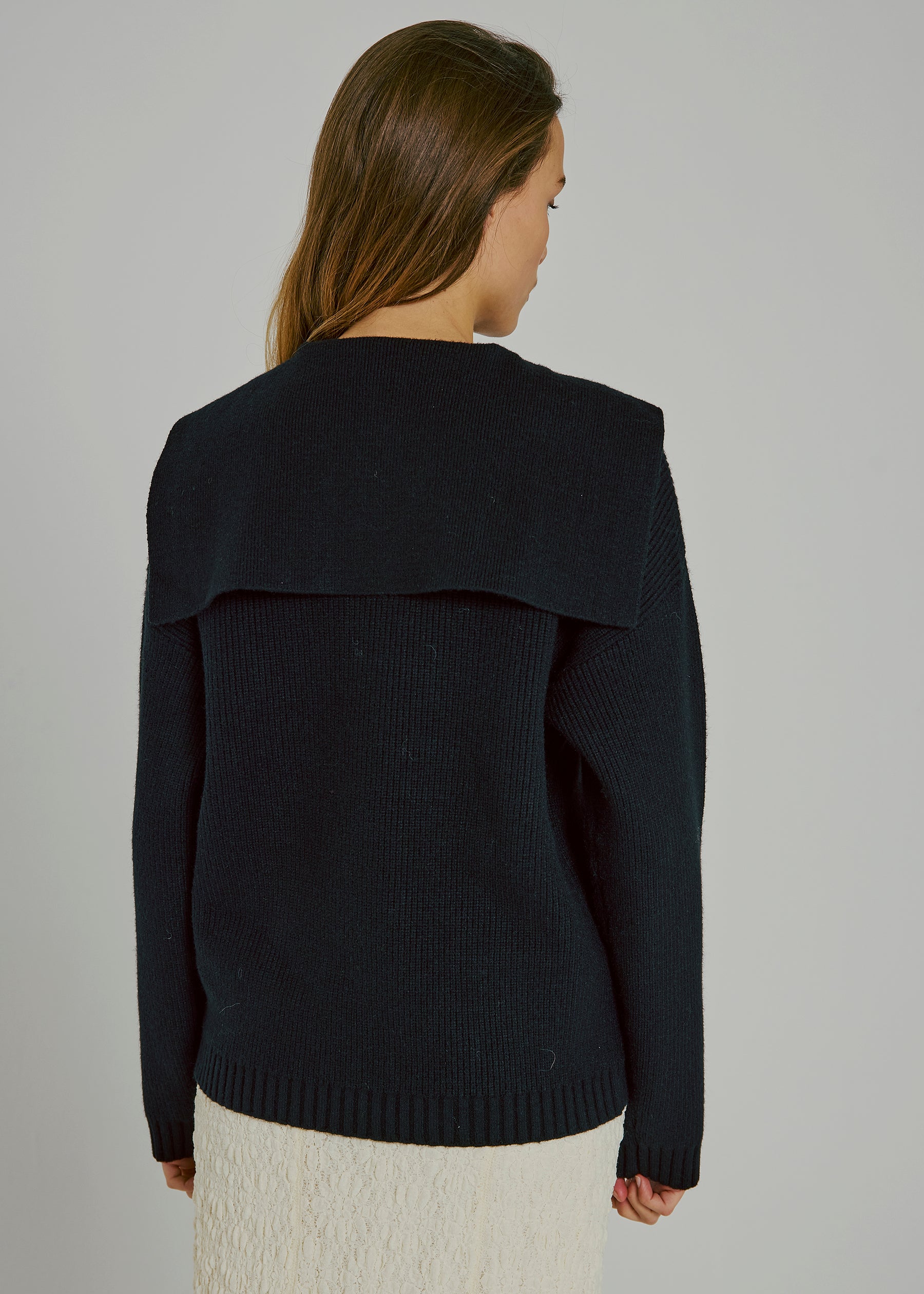 NORR Fea sailor knit top Strik Black