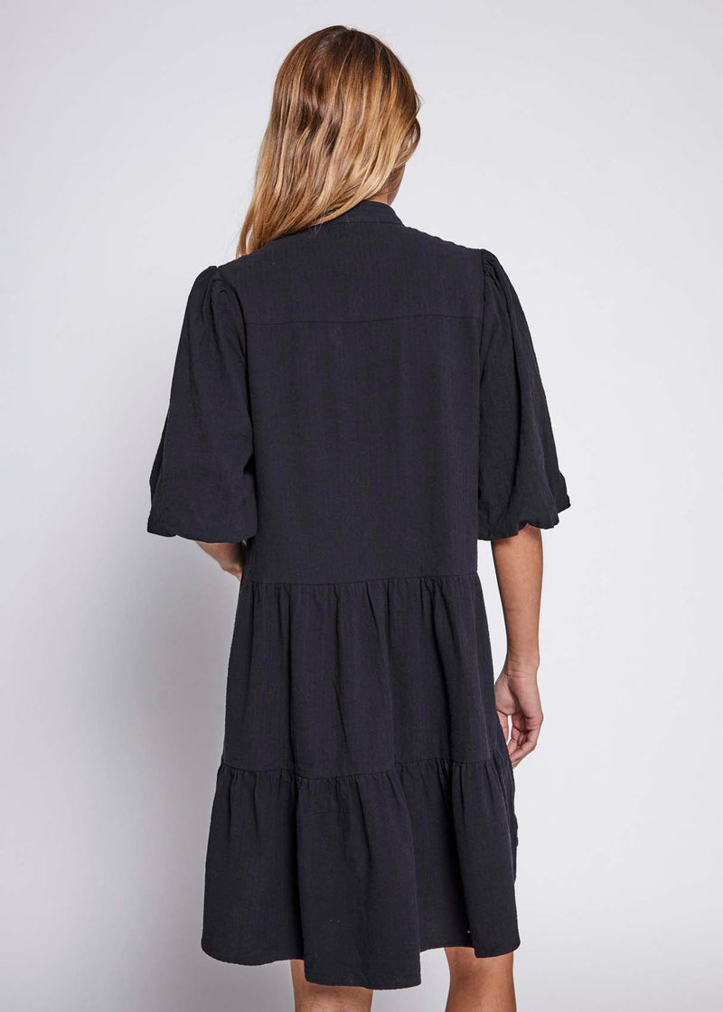 Fie short solid SS dress - Black01