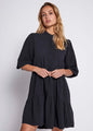 Fie short solid SS dress - Black01