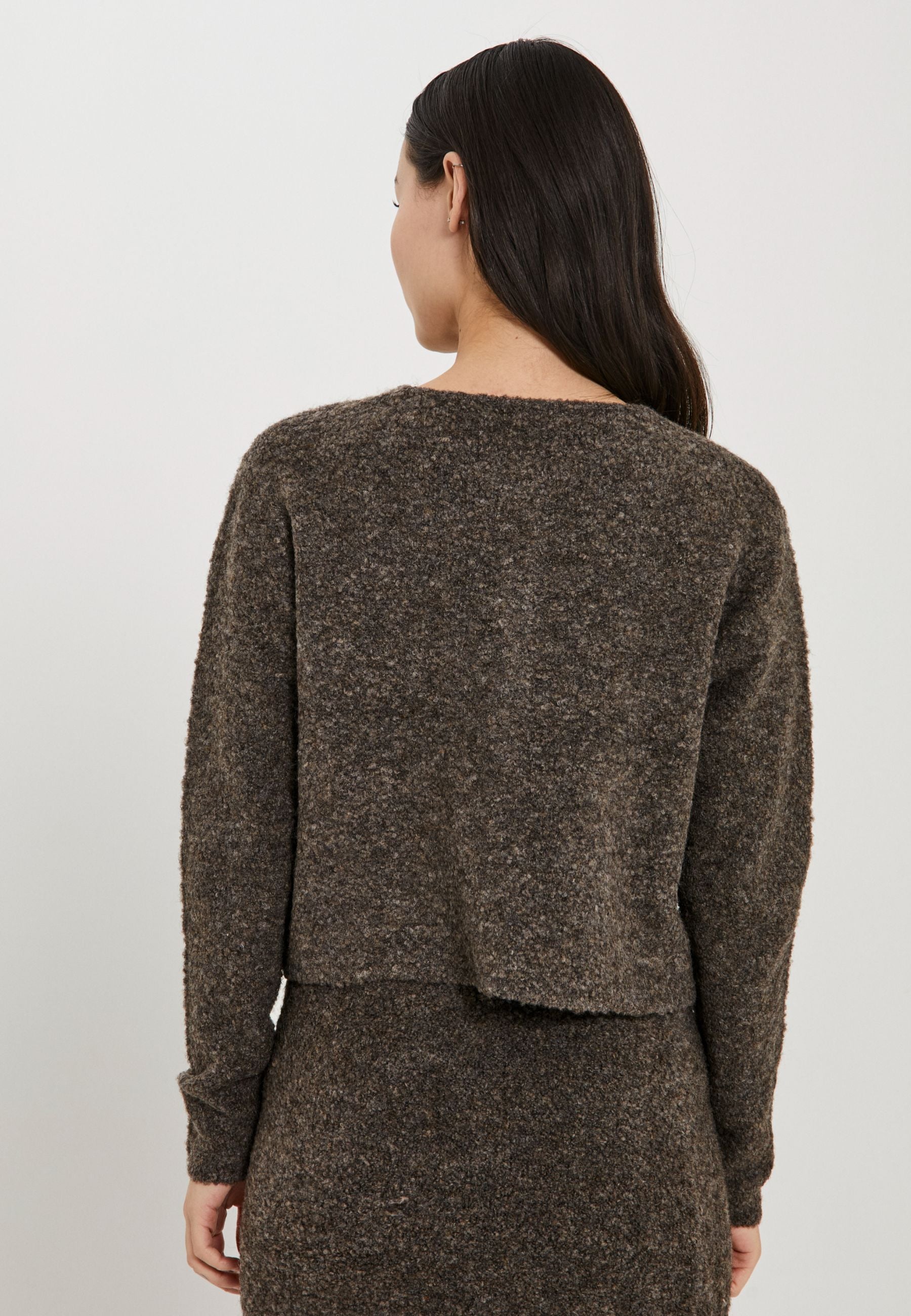 NORR Filine knit cardigan Knits Dark Brown