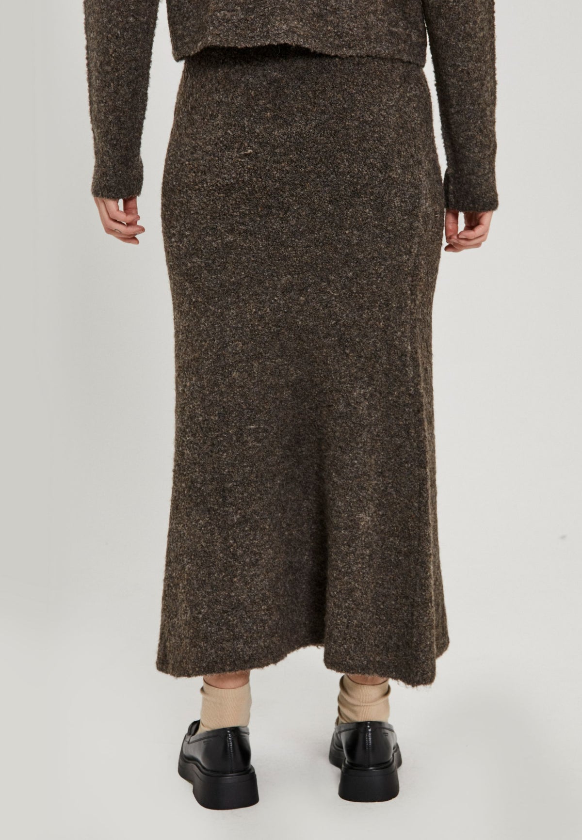 NORR Filine knit skirt Strik Dark Brown